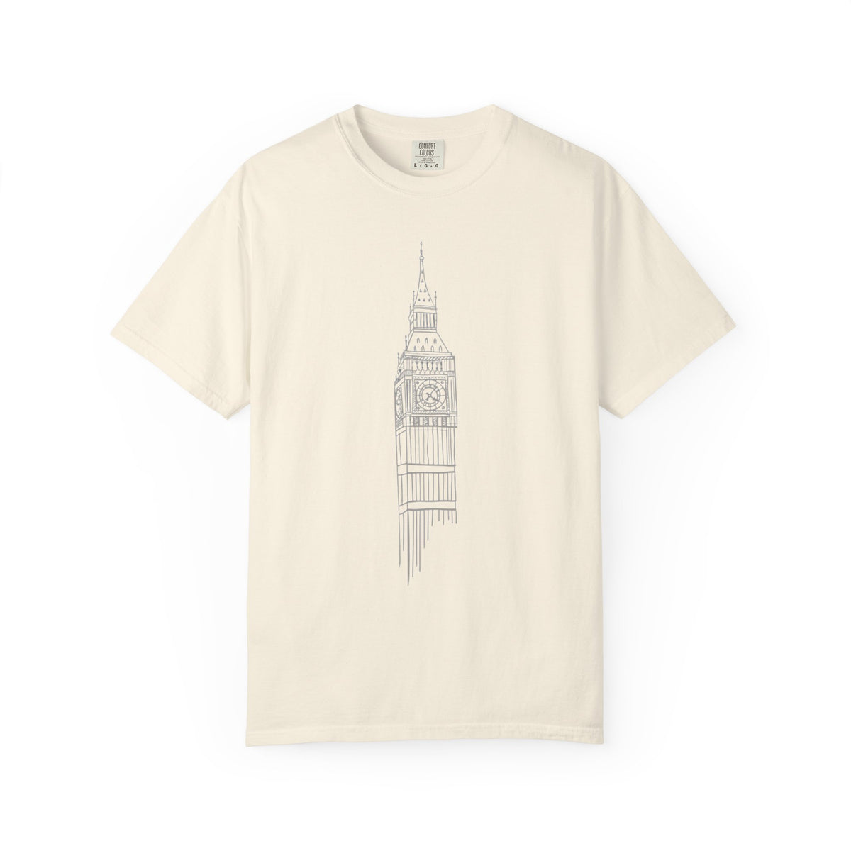 Big Ben Line Art Illustration Graphic Tee | London Clock Tower Sketch