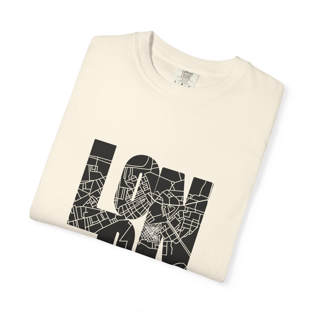 London Street Map Typography Graphic Tee | Bold City Map Lettering