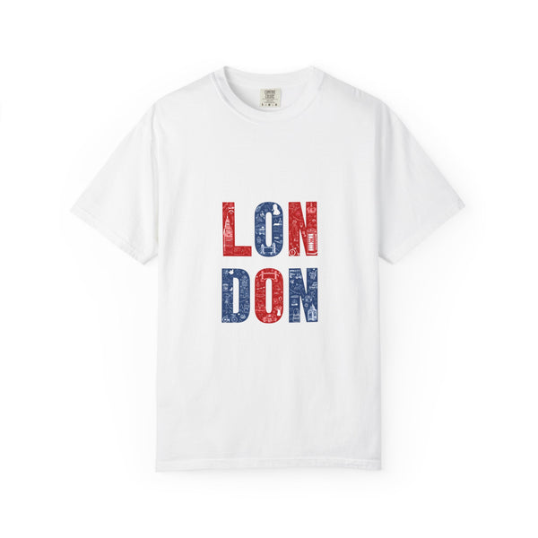 London Icons Pattern Typography Graphic Tee | British Pop Culture Illustration