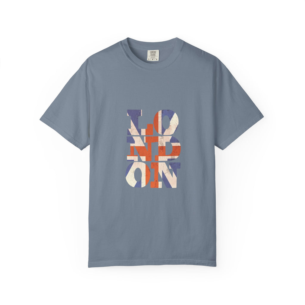 London Union Jack Typography Graphic Tee | British Flag Vintage Design