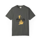 London England Skyline Map Silhouette Graphic Tee | Gold City Coordinates Design
