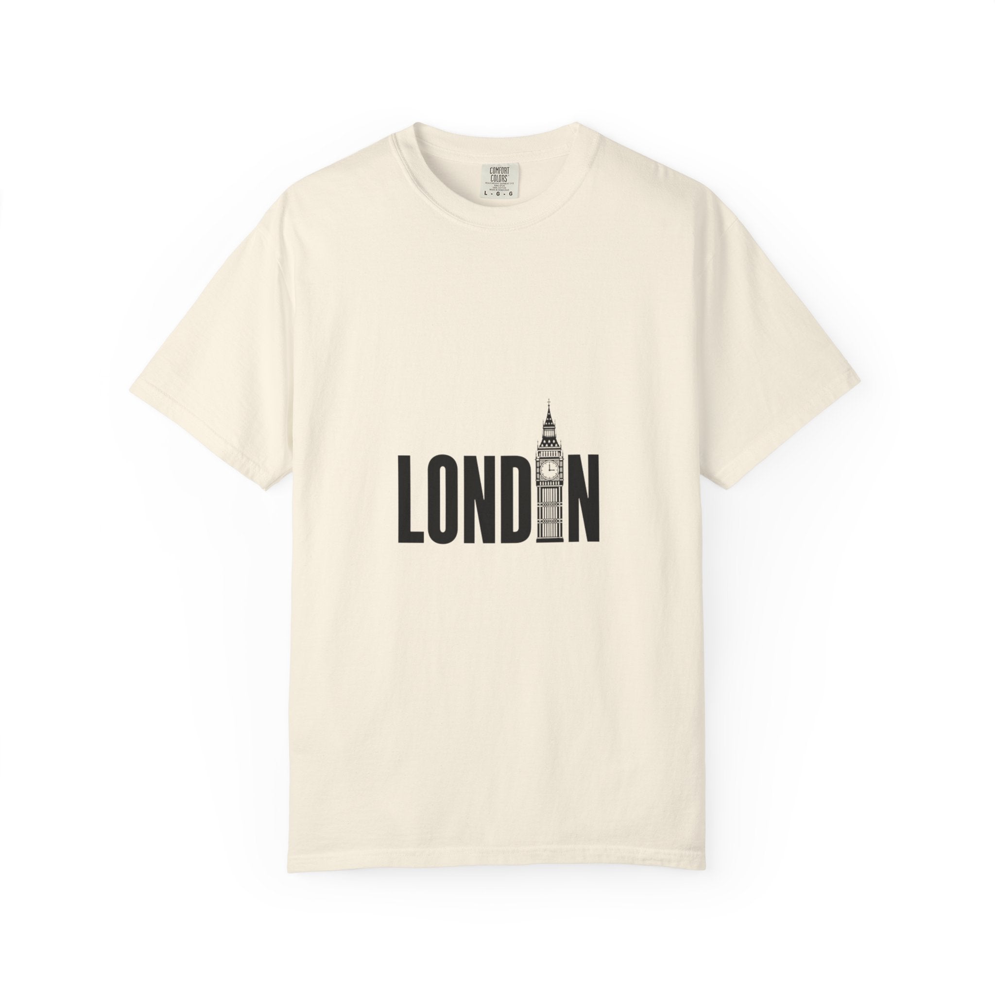 London Minimalist Big Ben Typography Graphic Tee | Black & White City Design