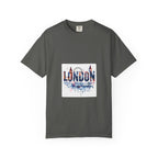 London Skyline Watercolor Typography Graphic Tee | Big Ben & London Eye