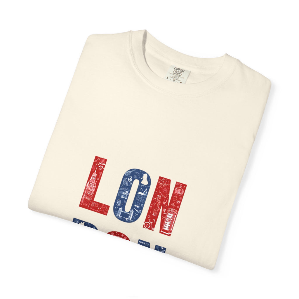 London Icons Pattern Typography Graphic Tee | British Pop Culture Illustration