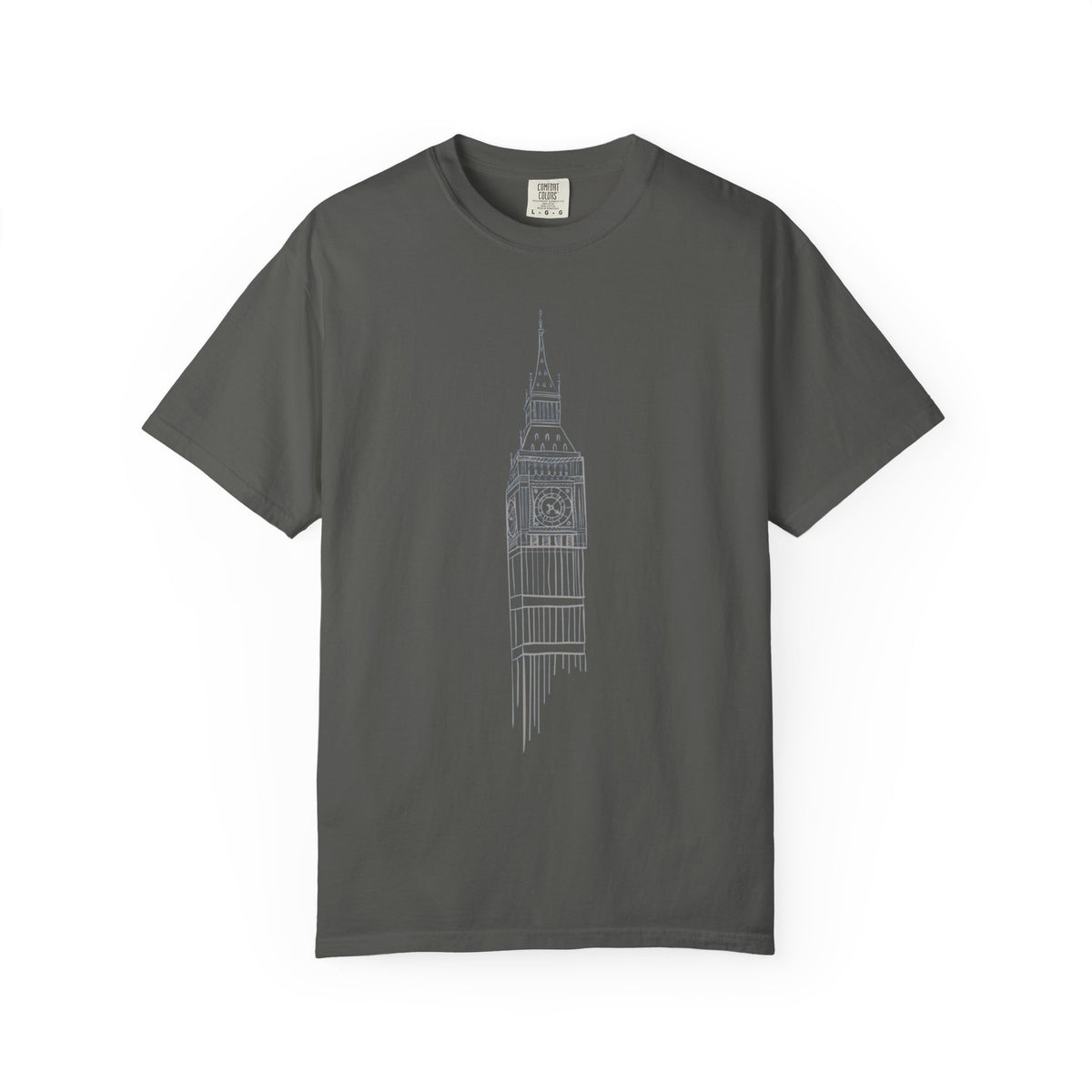 Big Ben Line Art Illustration Graphic Tee | London Clock Tower Sketch