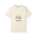 London Tower Bridge Watercolor Sketch Graphic Tee | Big Ben Red Bus Design