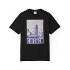 Chicago Patterned Typography Football Colors Graphic Tee