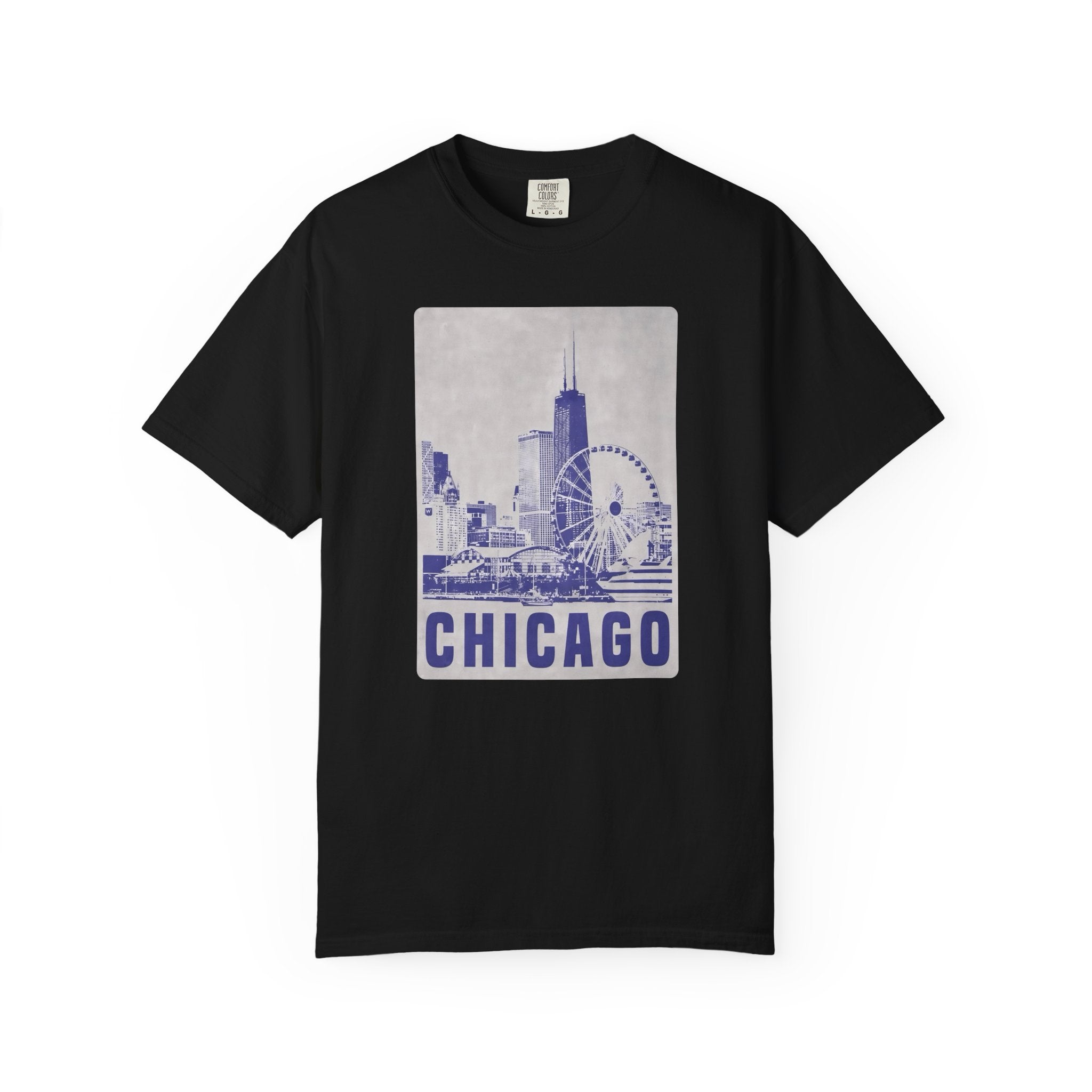 Chicago Patterned Typography Football Colors Graphic Tee