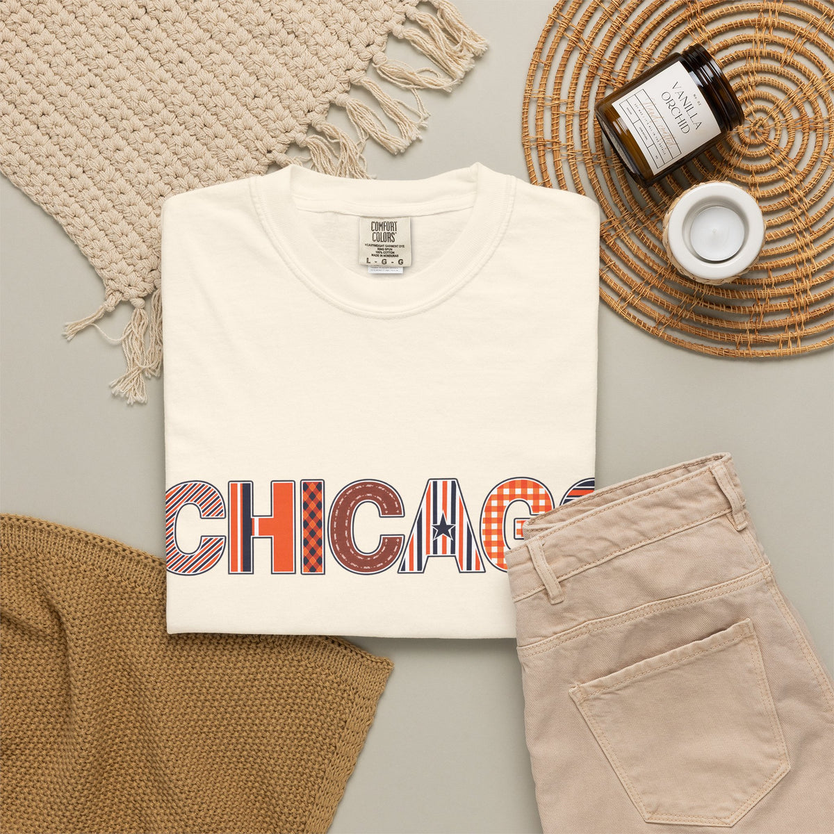 Chicago Skyline Watercolor Autumn Graphic Tee