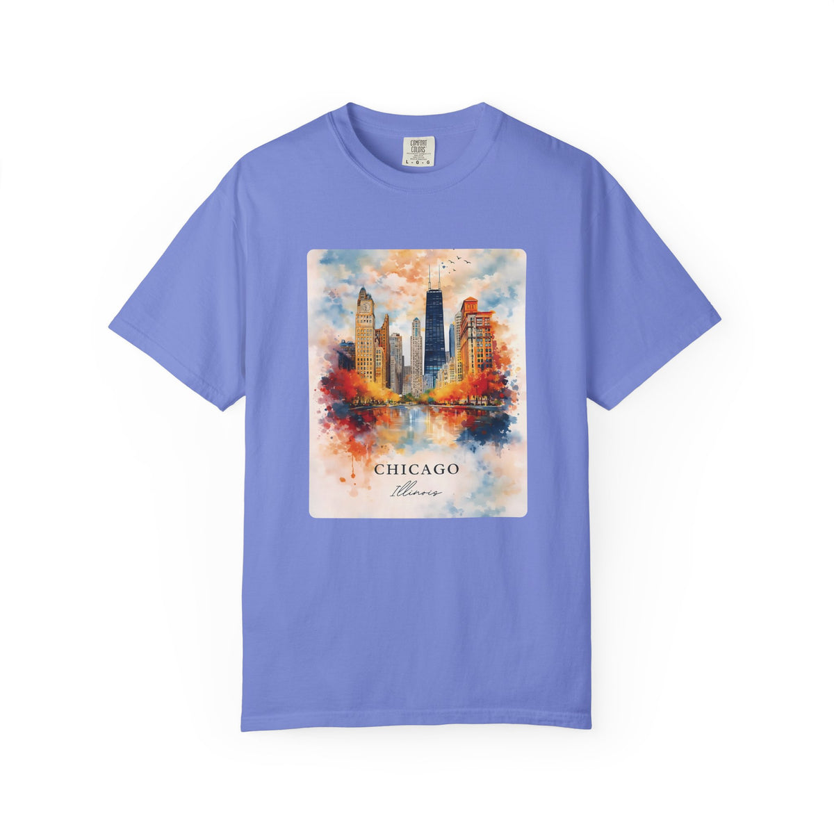 Chicago Skyline Blue Duotone Photo Graphic Tee