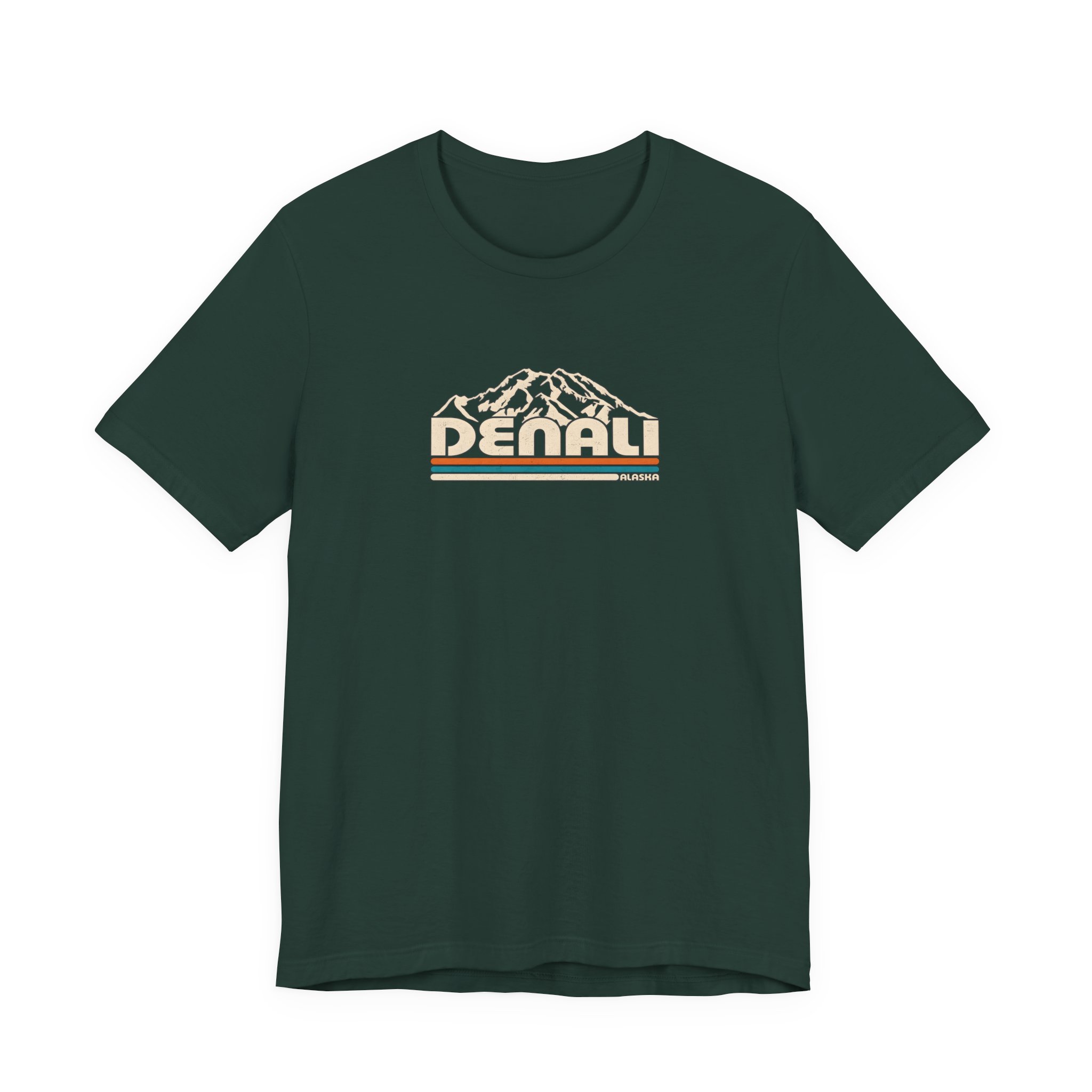 Denali Mountain Retro Stripe T-Shirt | Bella+Canvas 3001 | MD18 - Image 5