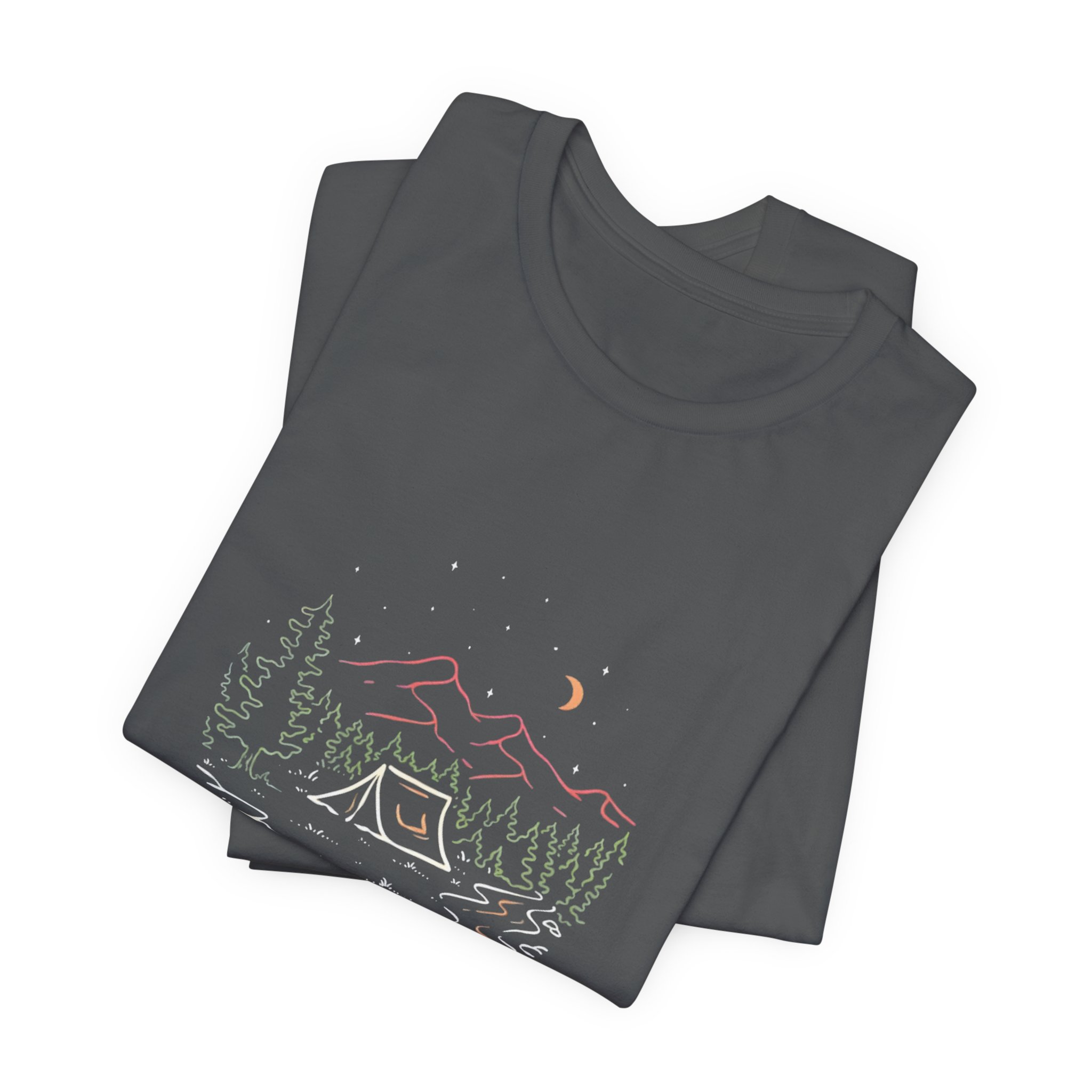 Mountain Campsite Night Sky Graphic T-Shirt | Bella+Canvas 3001 | MD14 - Image 11