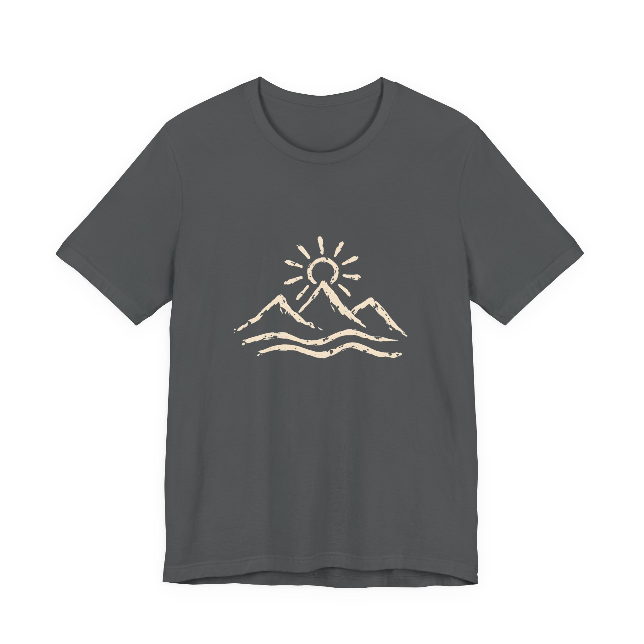 Minimal Mountain and Sun Line Art T-Shirt | Bella+Canvas 3001 | MD6 - Image 9