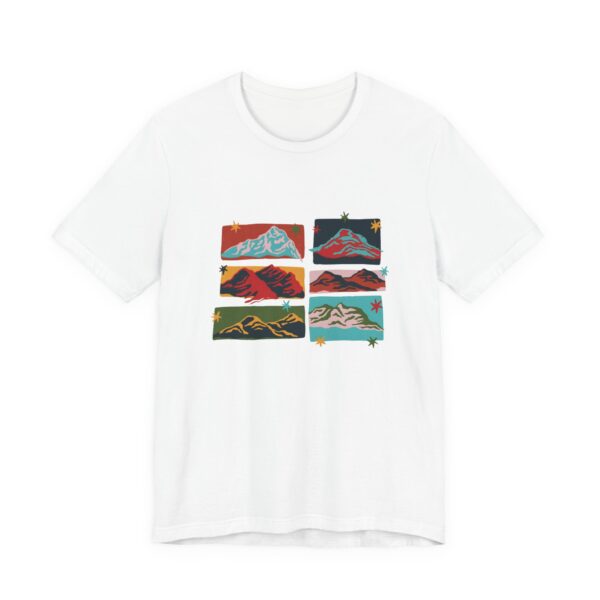 Colorful Mountain Landscape Collage T-Shirt | Bella+Canvas 3001 | MD12