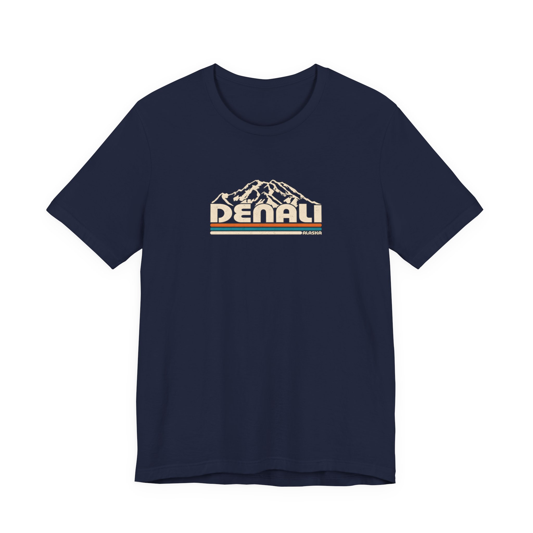 Denali Mountain Retro Stripe T-Shirt | Bella+Canvas 3001 | MD18 - Image 13