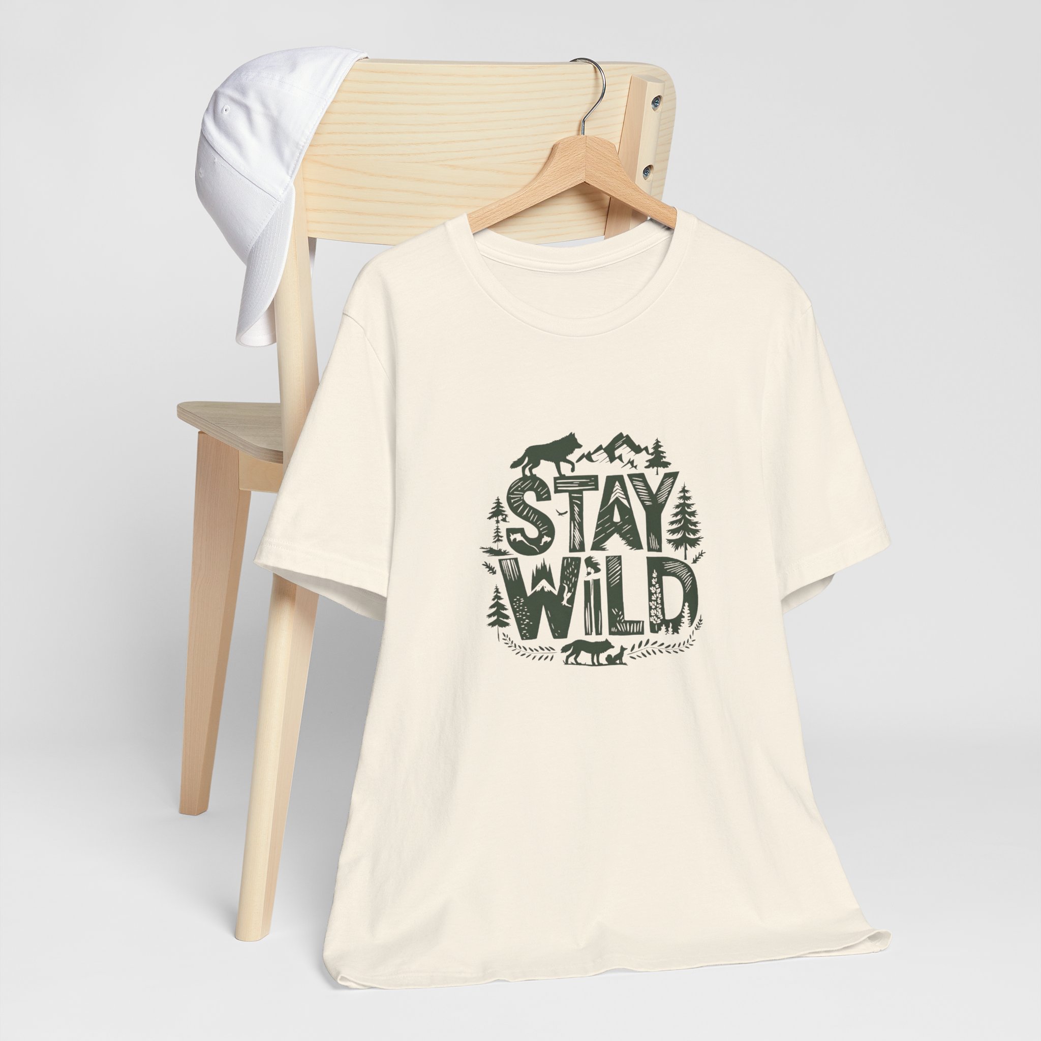 Stay Wild Woodland Graphic T-Shirt | Bella+Canvas 3001 | MD9 - Image 7