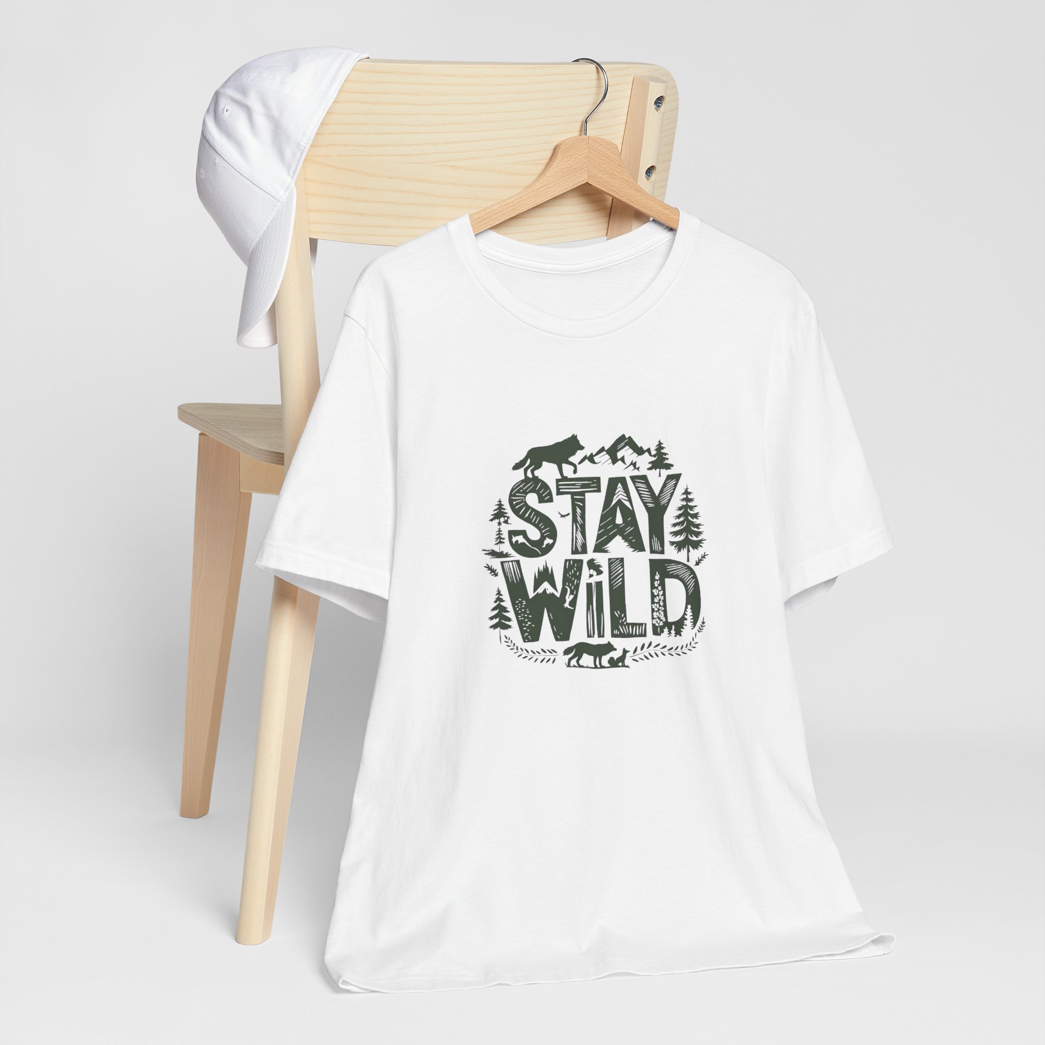 Stay Wild Woodland Graphic T-Shirt | Bella+Canvas 3001 | MD9 - Image 3