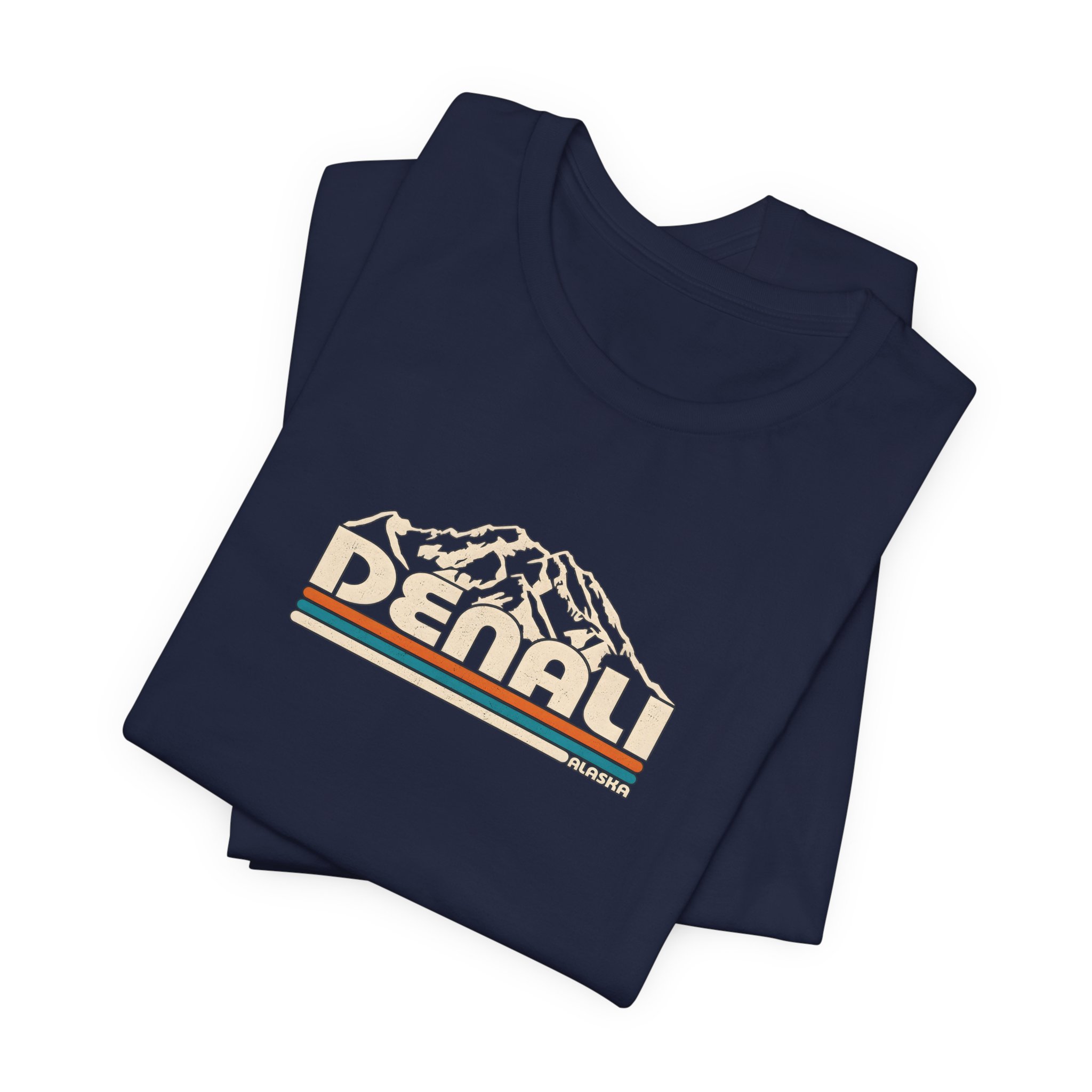 Denali Mountain Retro Stripe T-Shirt | Bella+Canvas 3001 | MD18 - Image 15