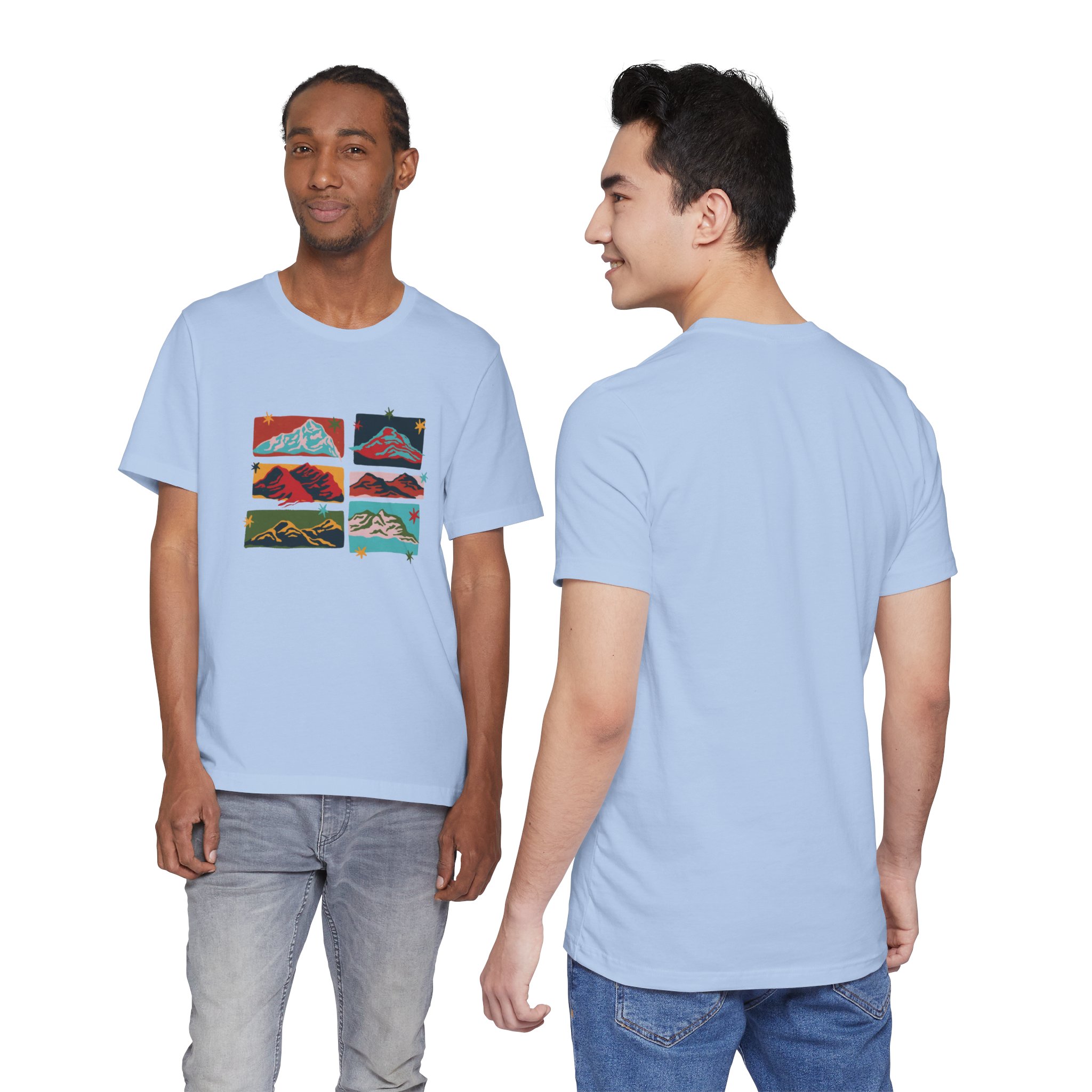 Colorful Mountain Landscape Collage T-Shirt | Bella+Canvas 3001 | MD12 - Image 12