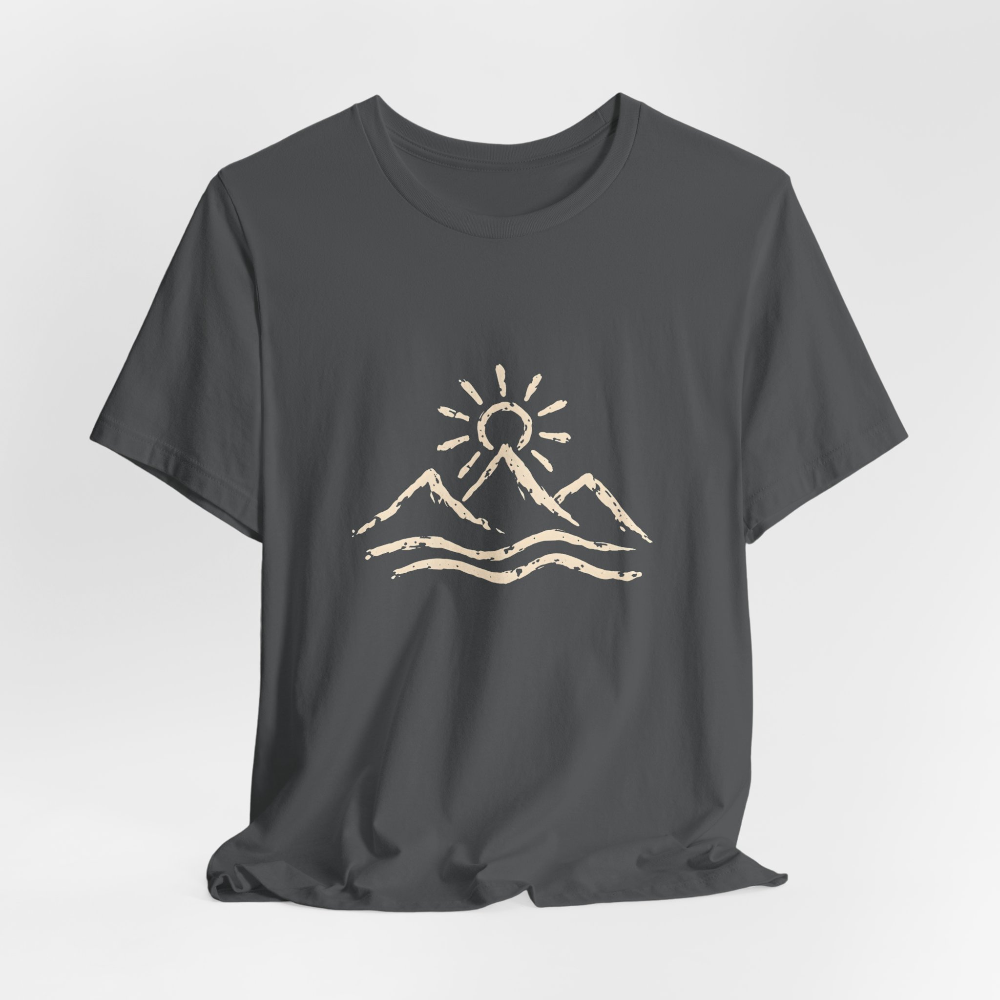 Minimal Mountain and Sun Line Art T-Shirt | Bella+Canvas 3001 | MD6 - Image 12