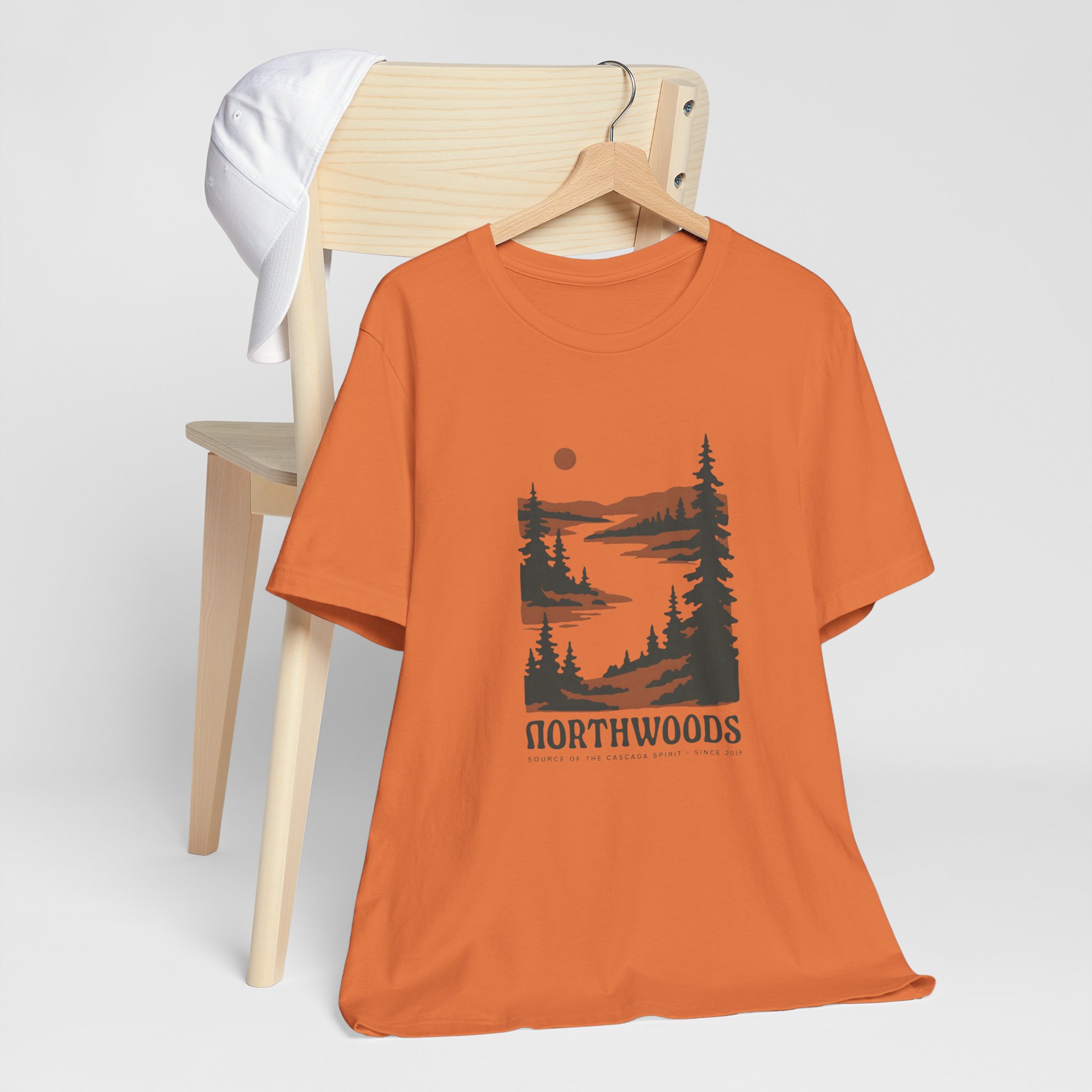 Northwoods Forest Sunset T-Shirt | Pine Tree Outdoor Graphic - Image 12