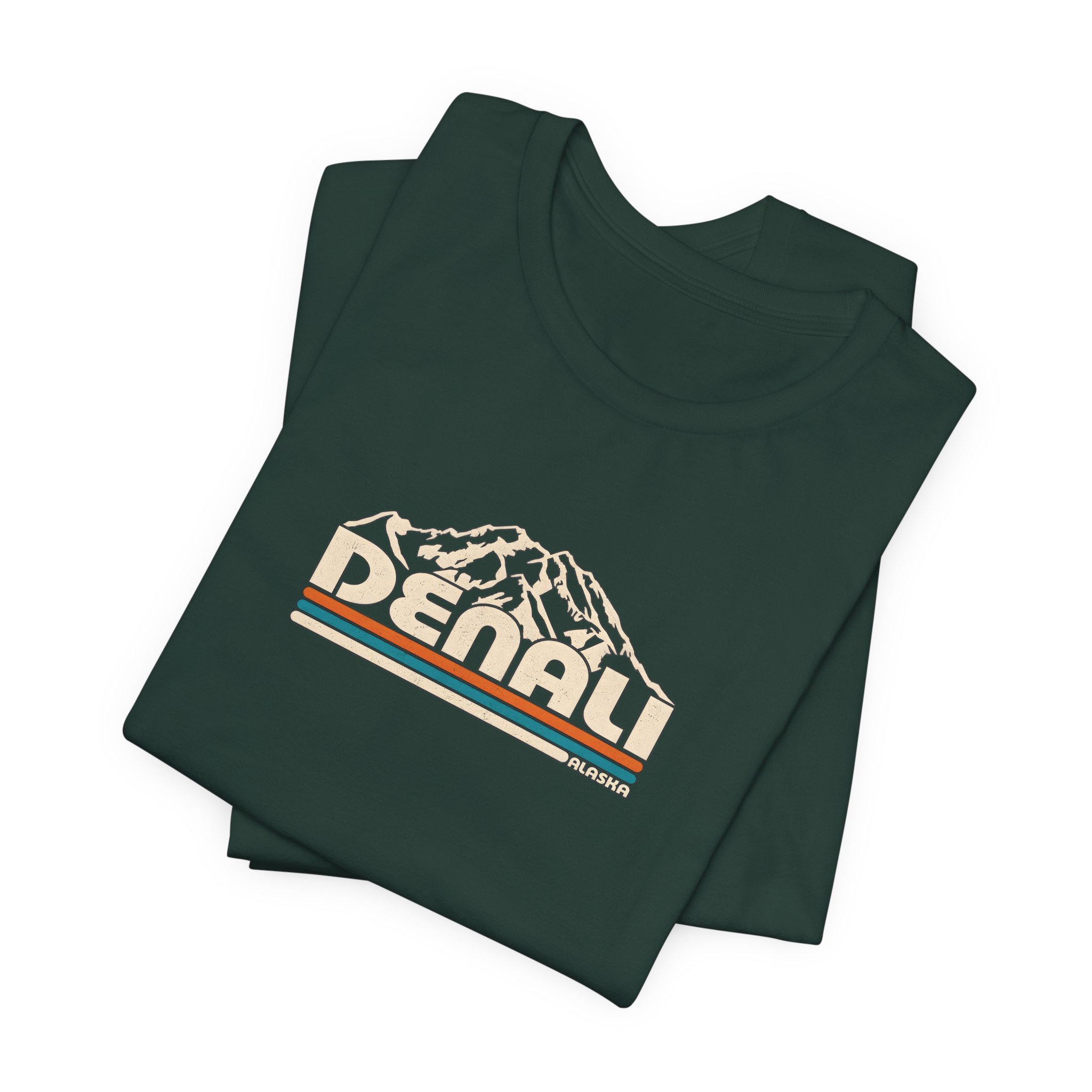 Denali Mountain Retro Stripe T-Shirt | Bella+Canvas 3001 | MD18 - Image 7