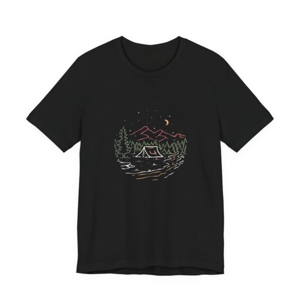 Mountain Campsite Night Sky Graphic T-Shirt | Bella+Canvas 3001 | MD14