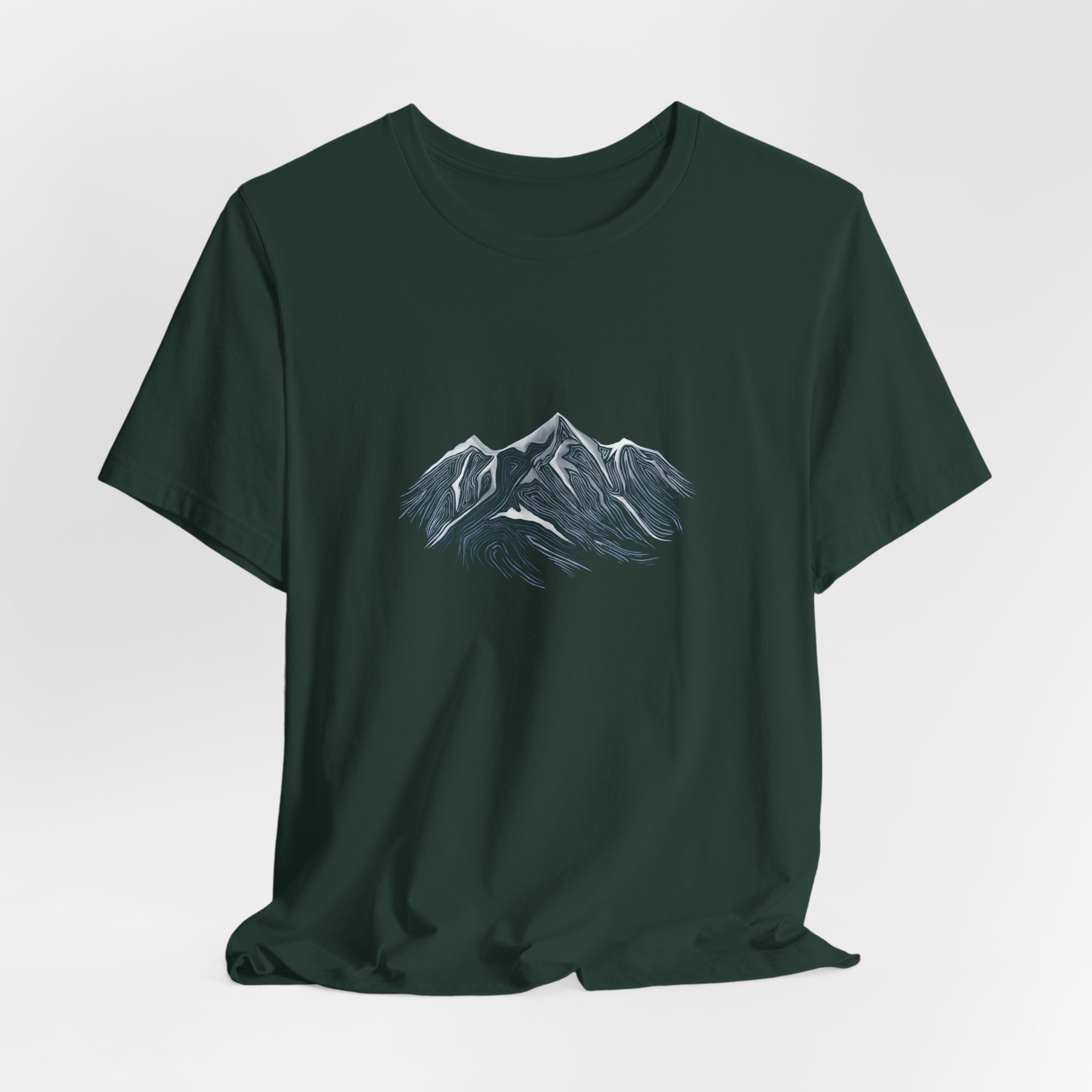 Snowy Alpine Mountain Graphic T-Shirt | Bella+Canvas 3001 | MD17 - Image 8