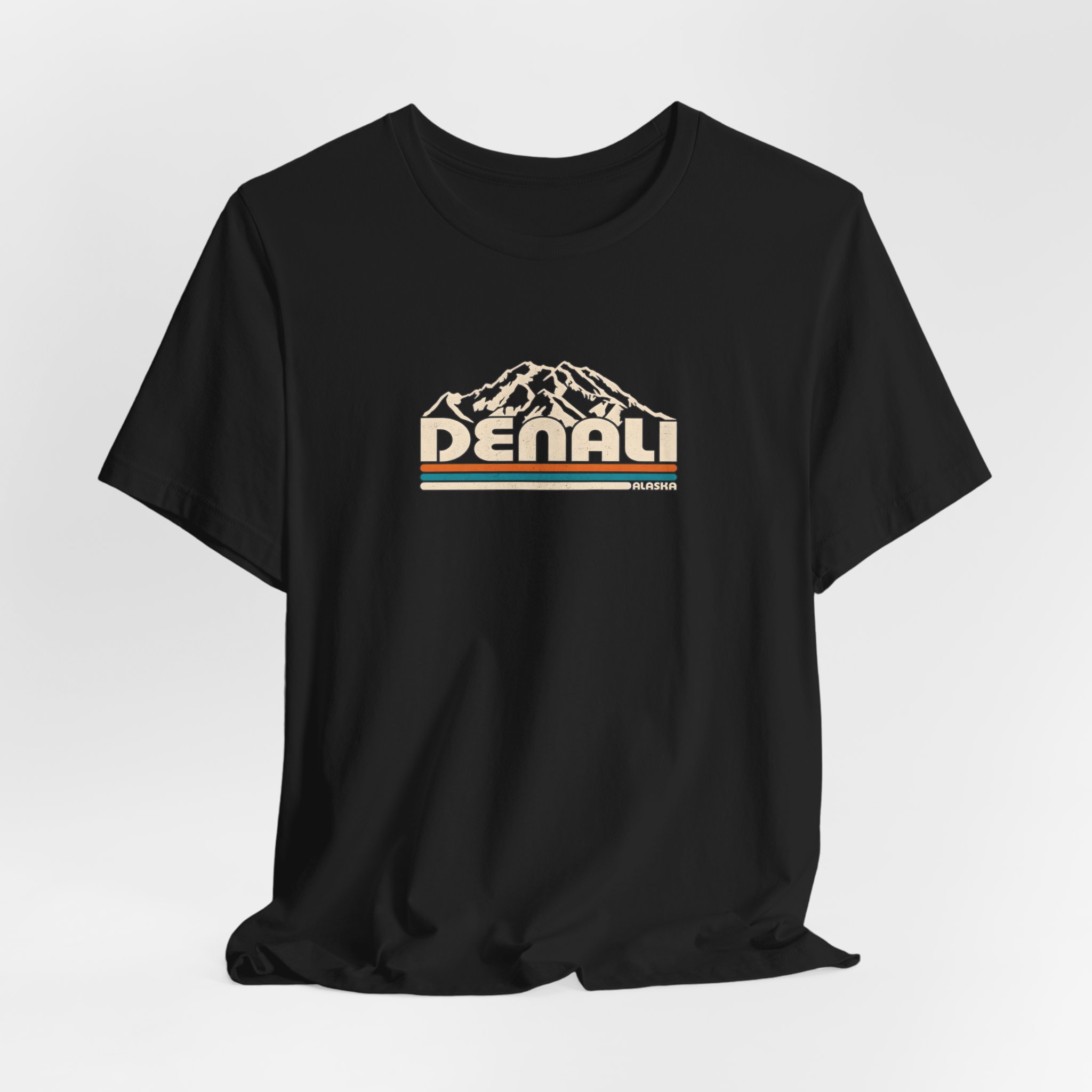 Denali Mountain Retro Stripe T-Shirt | Bella+Canvas 3001 | MD18 - Image 4