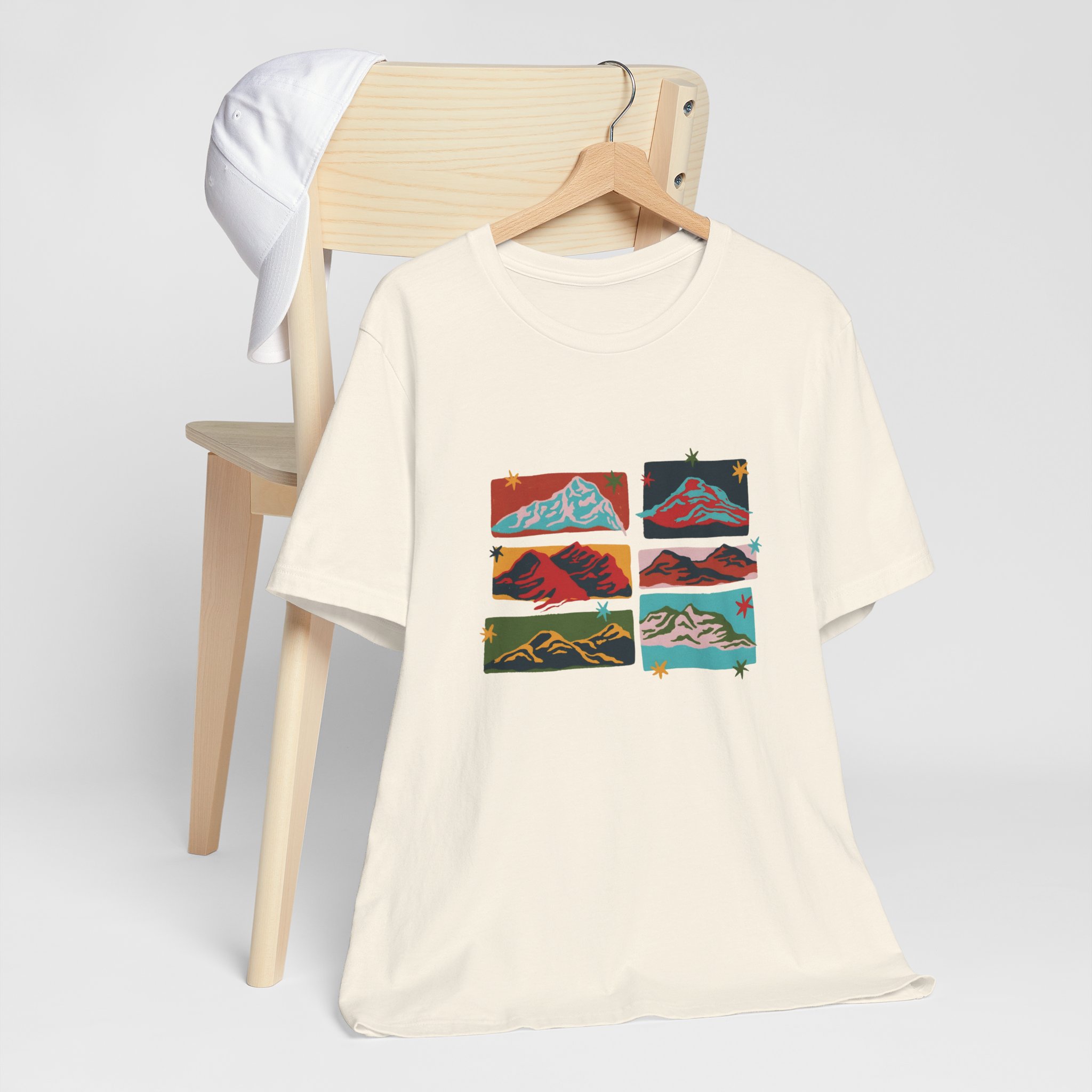 Colorful Mountain Landscape Collage T-Shirt | Bella+Canvas 3001 | MD12 - Image 7