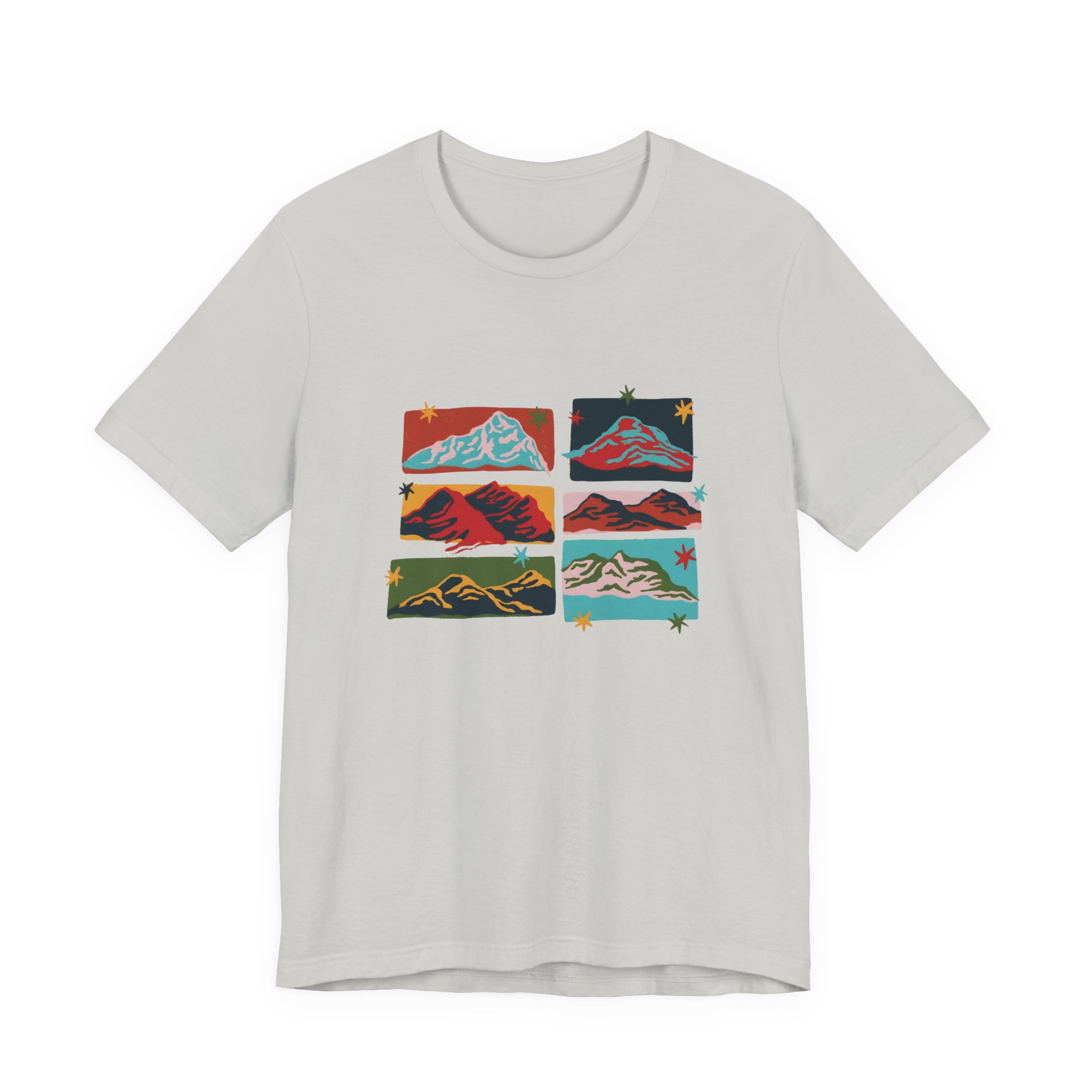 Colorful Mountain Landscape Collage T-Shirt | Bella+Canvas 3001 | MD12 - Image 17