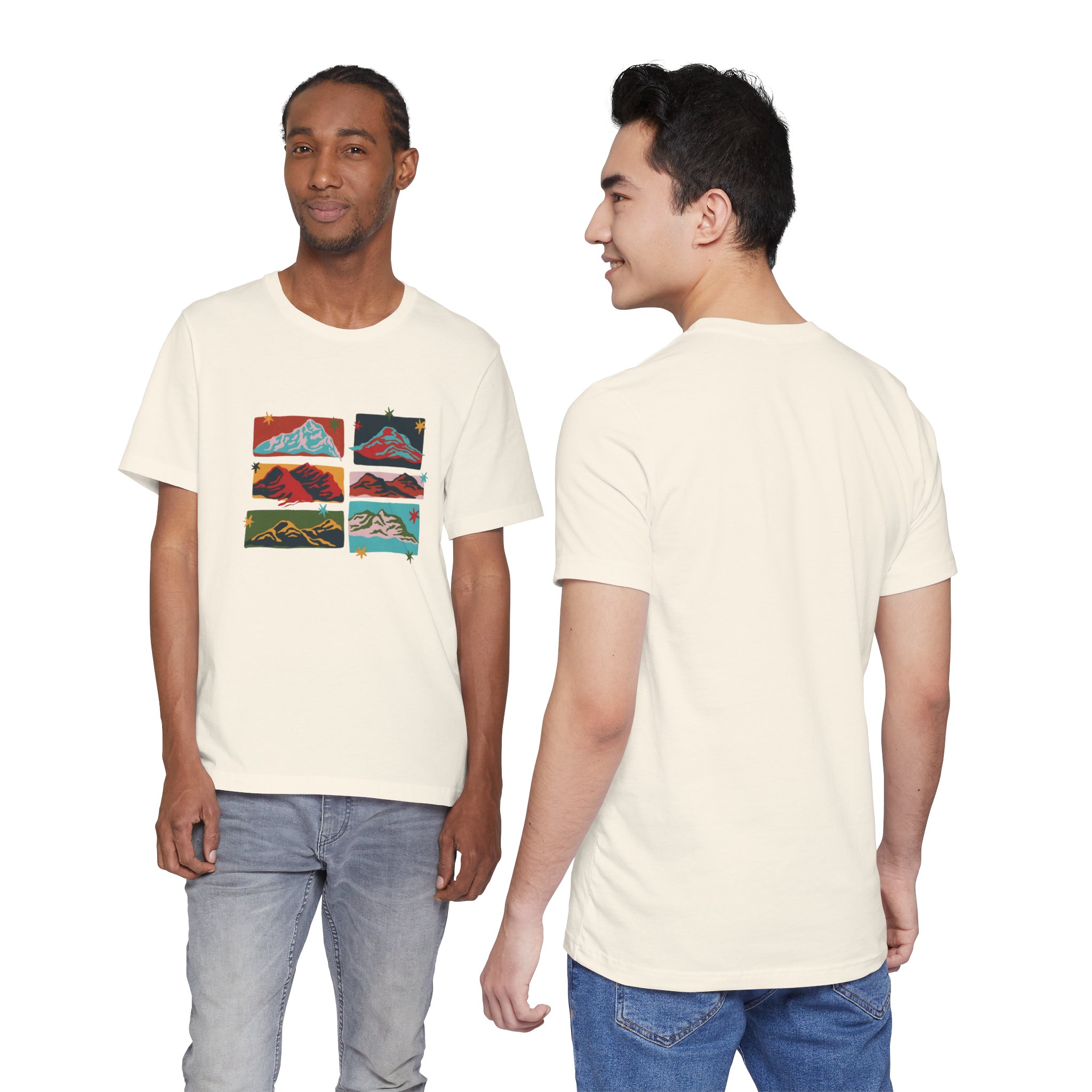 Colorful Mountain Landscape Collage T-Shirt | Bella+Canvas 3001 | MD12 - Image 8