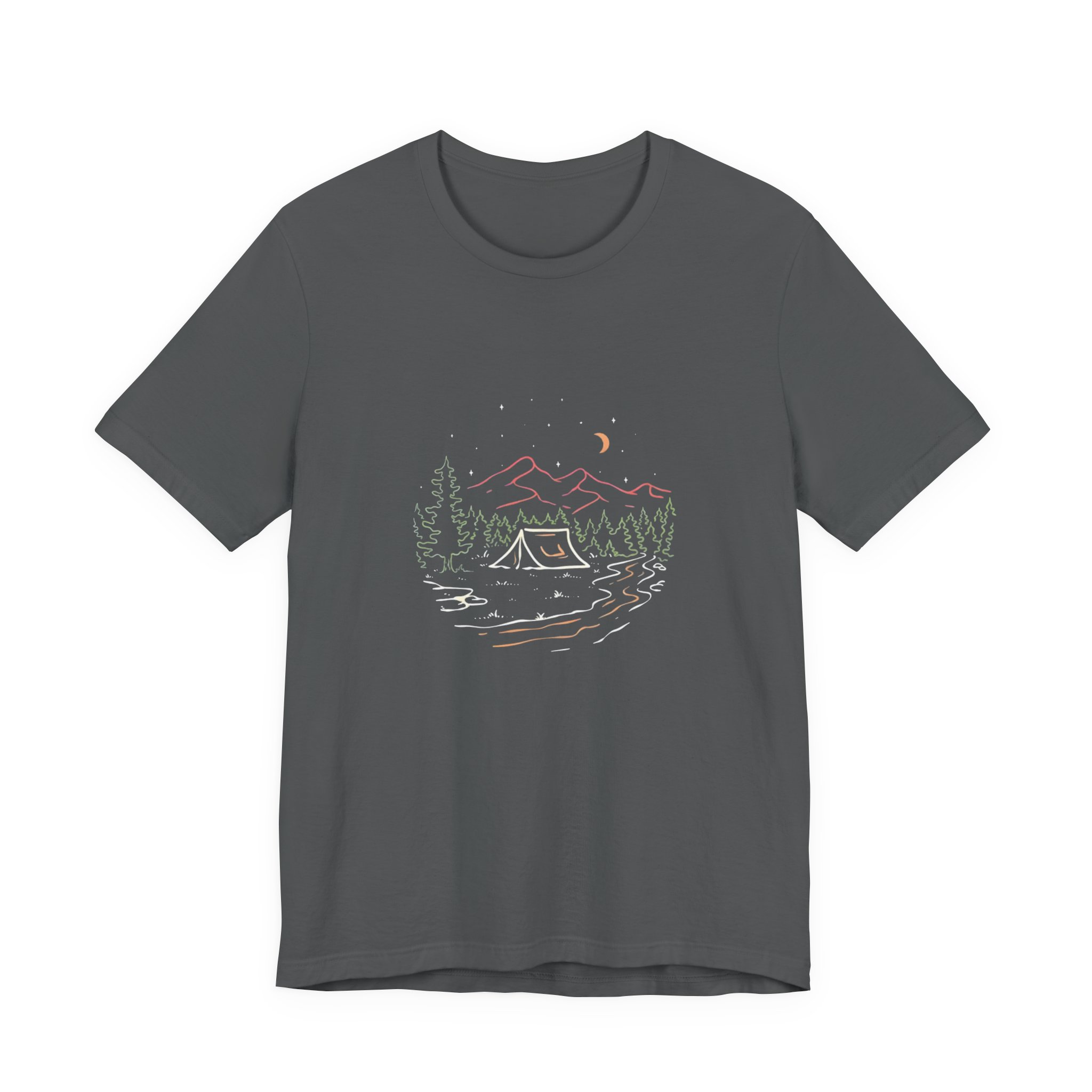 Mountain Campsite Night Sky Graphic T-Shirt | Bella+Canvas 3001 | MD14 - Image 9