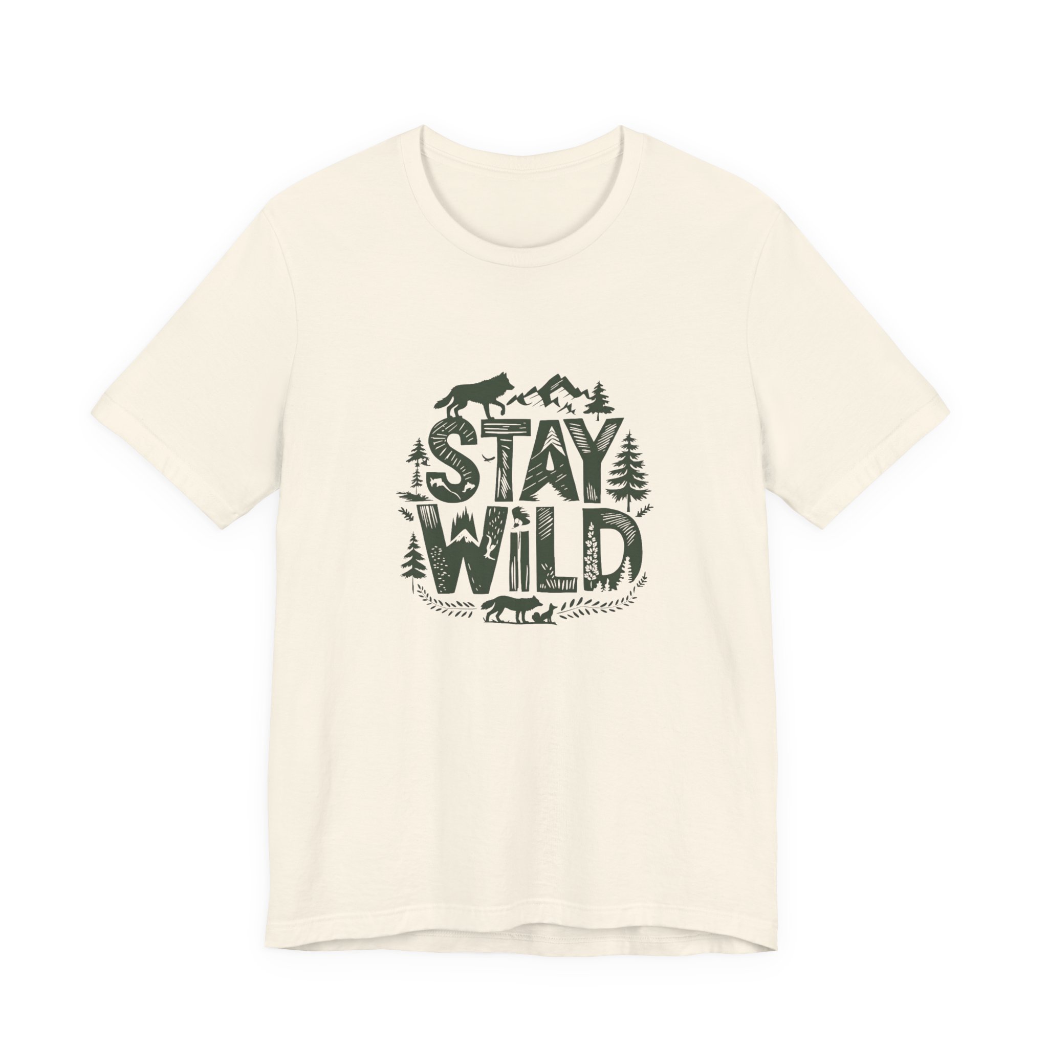 Stay Wild Woodland Graphic T-Shirt | Bella+Canvas 3001 | MD9 - Image 5