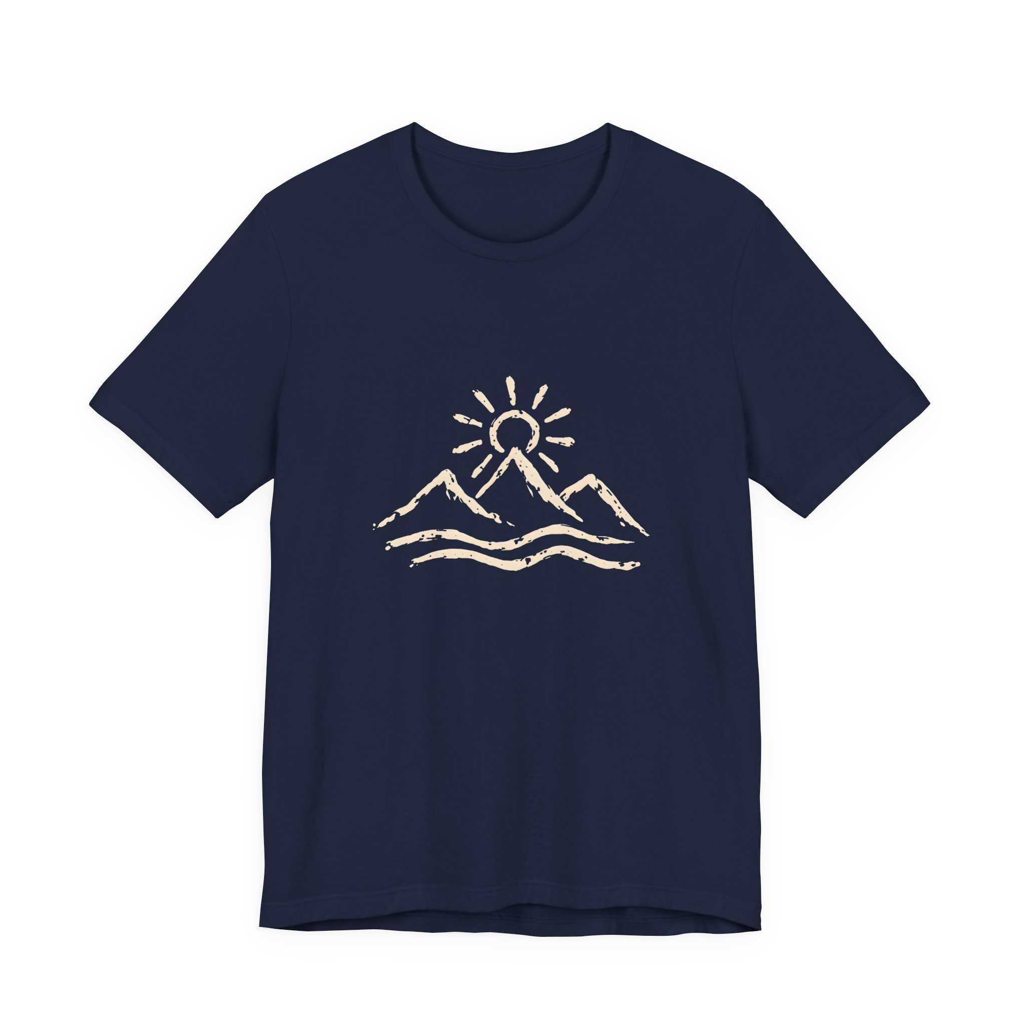 Minimal Mountain and Sun Line Art T-Shirt | Bella+Canvas 3001 | MD6 - Image 13