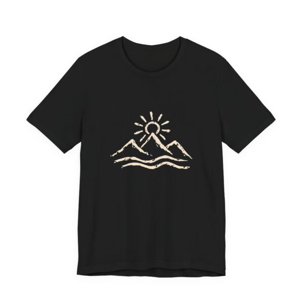 Minimal Mountain and Sun Line Art T-Shirt | Bella+Canvas 3001 | MD6