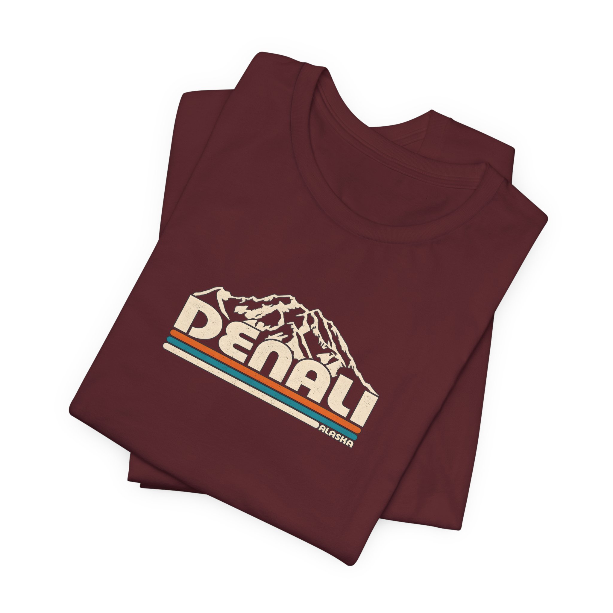 Denali Mountain Retro Stripe T-Shirt | Bella+Canvas 3001 | MD18 - Image 19