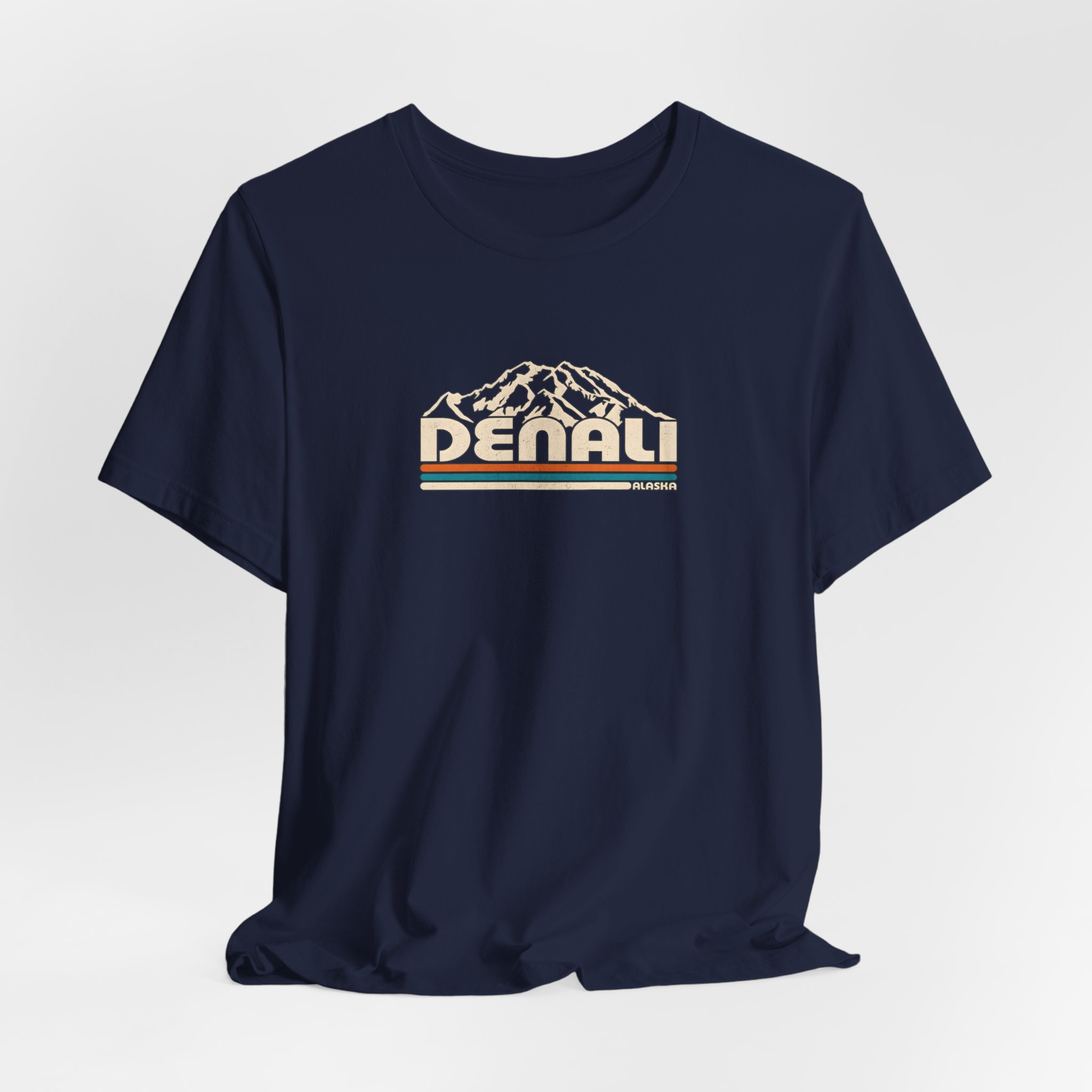 Denali Mountain Retro Stripe T-Shirt | Bella+Canvas 3001 | MD18 - Image 16