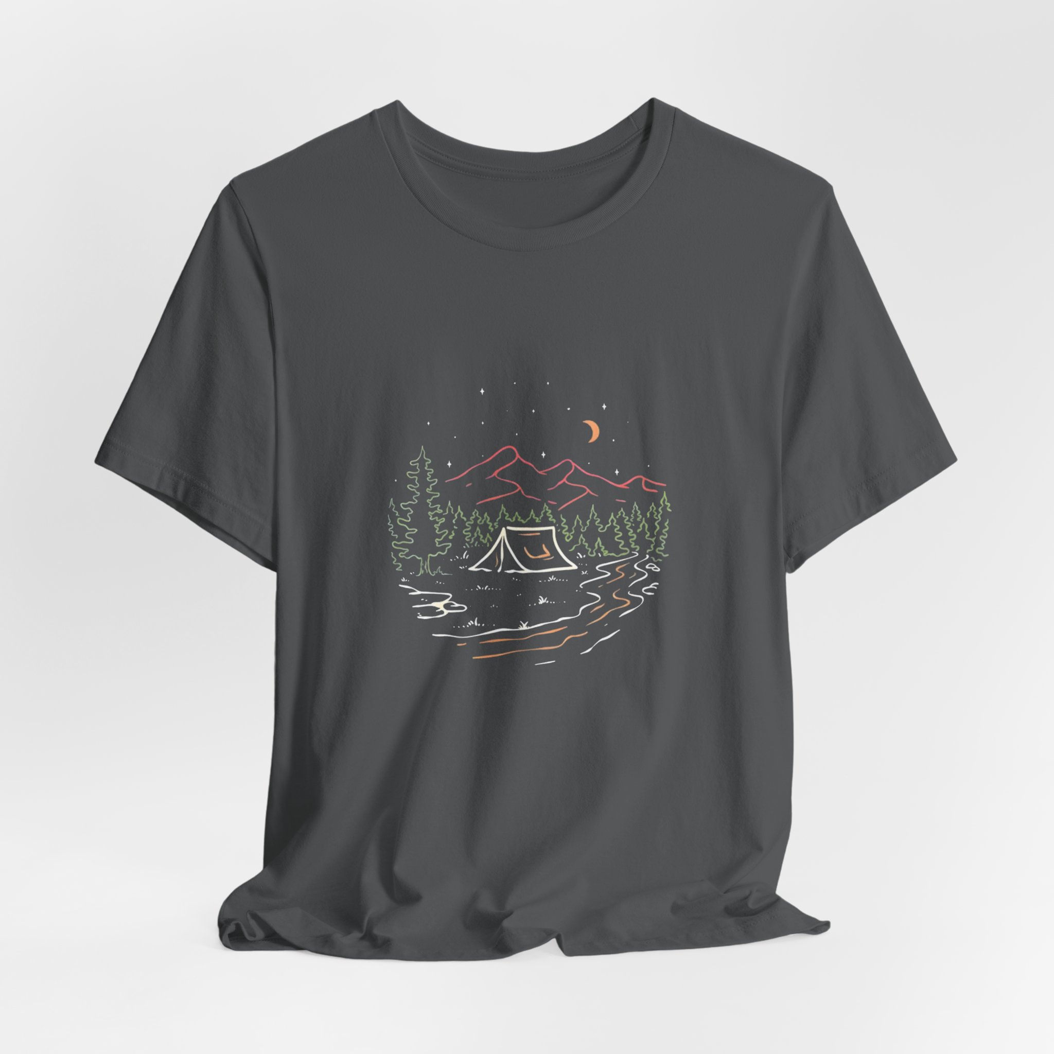Mountain Campsite Night Sky Graphic T-Shirt | Bella+Canvas 3001 | MD14 - Image 12