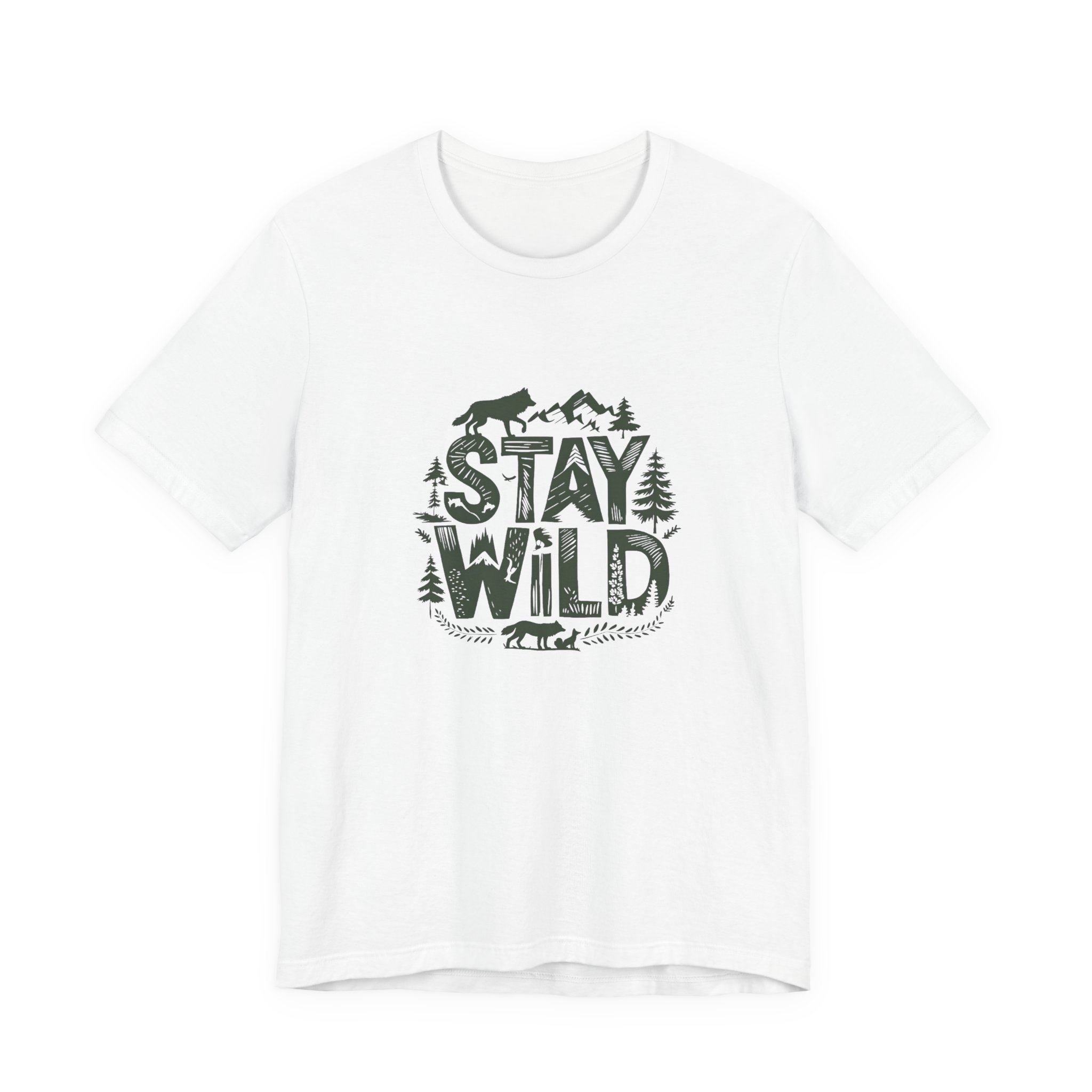 Stay Wild Woodland Graphic T-Shirt | Bella+Canvas 3001 | MD9