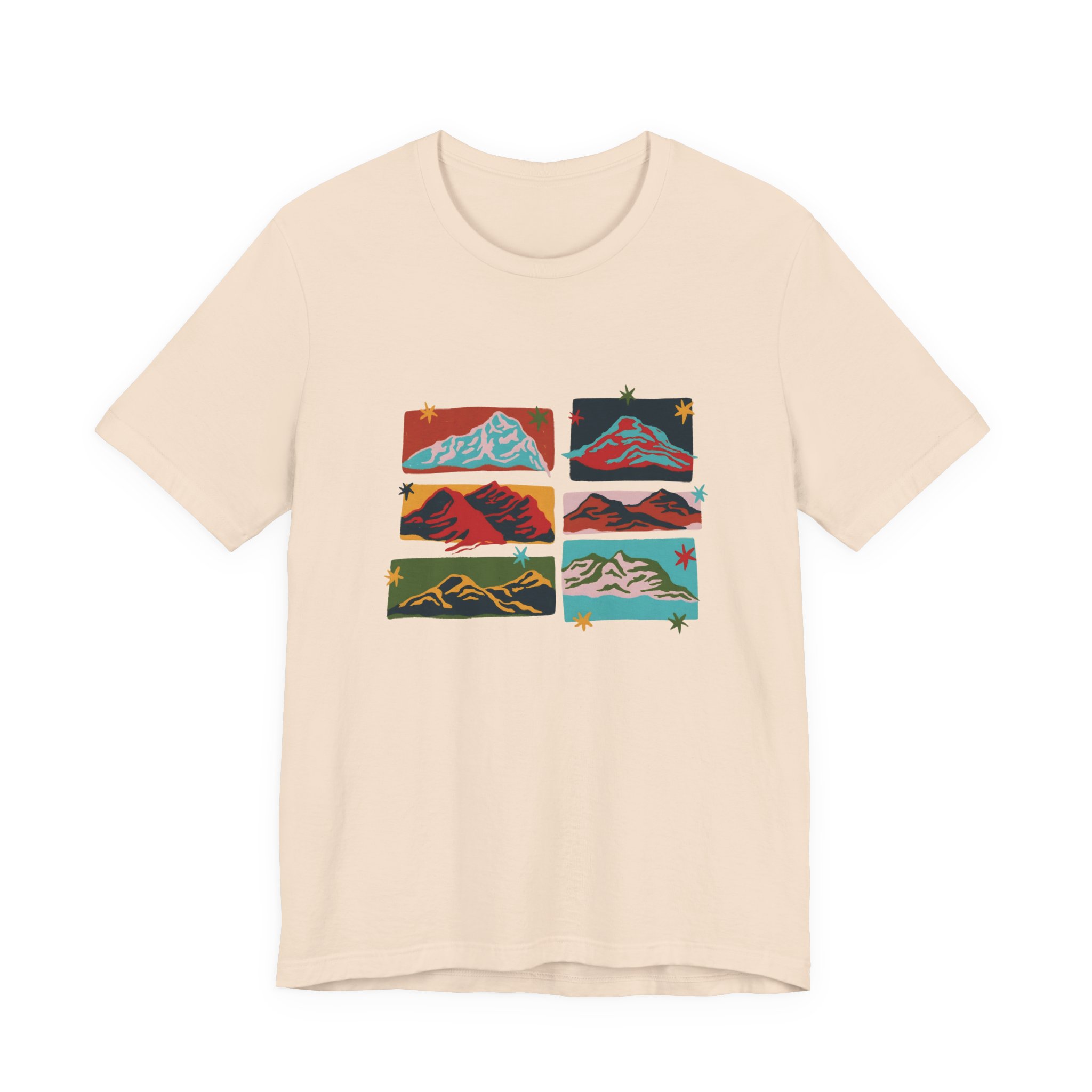 Colorful Mountain Landscape Collage T-Shirt | Bella+Canvas 3001 | MD12 - Image 13