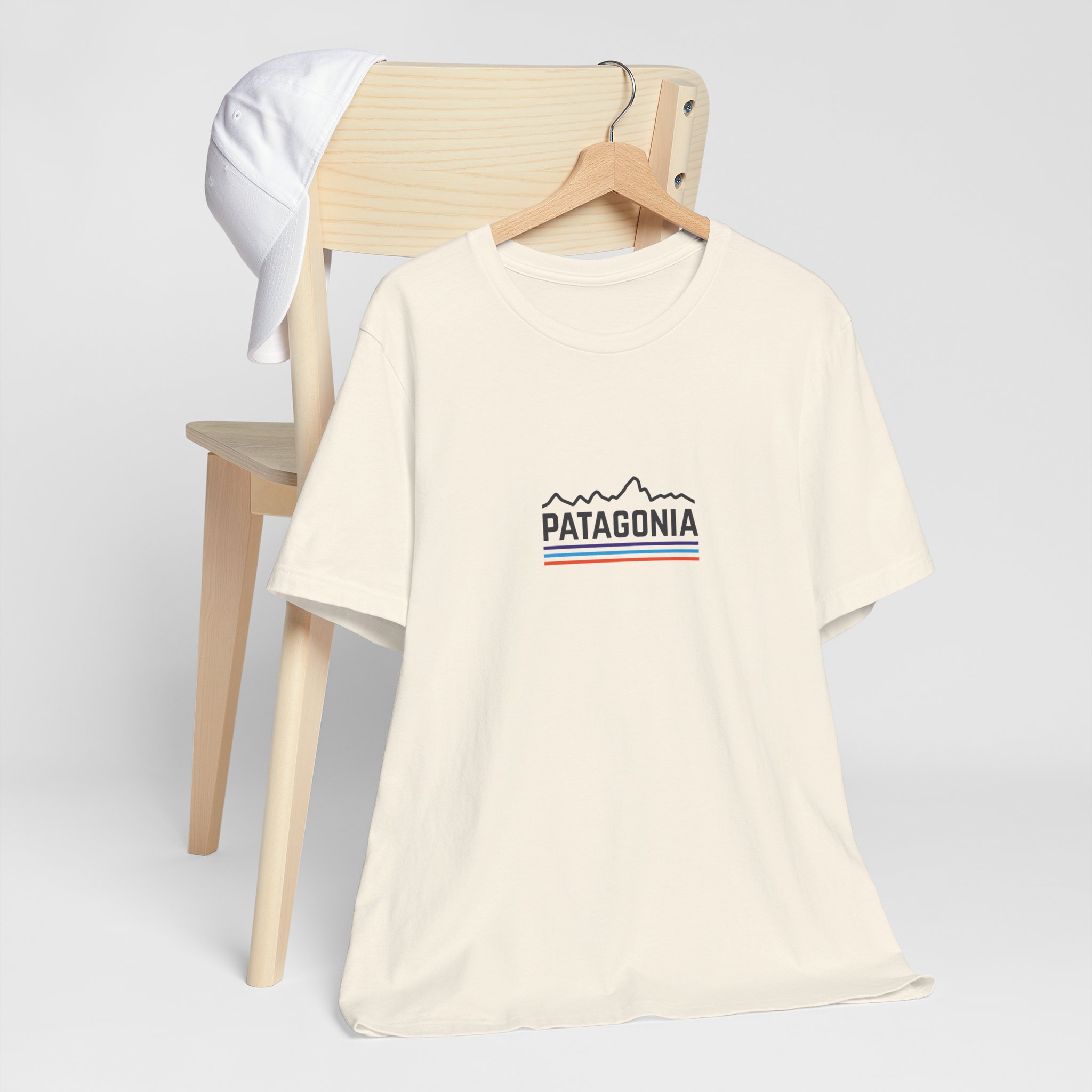 Mountain Outline and Retro Stripe Graphic T-Shirt | Bella+Canvas 3001 | MD16 - Image 7