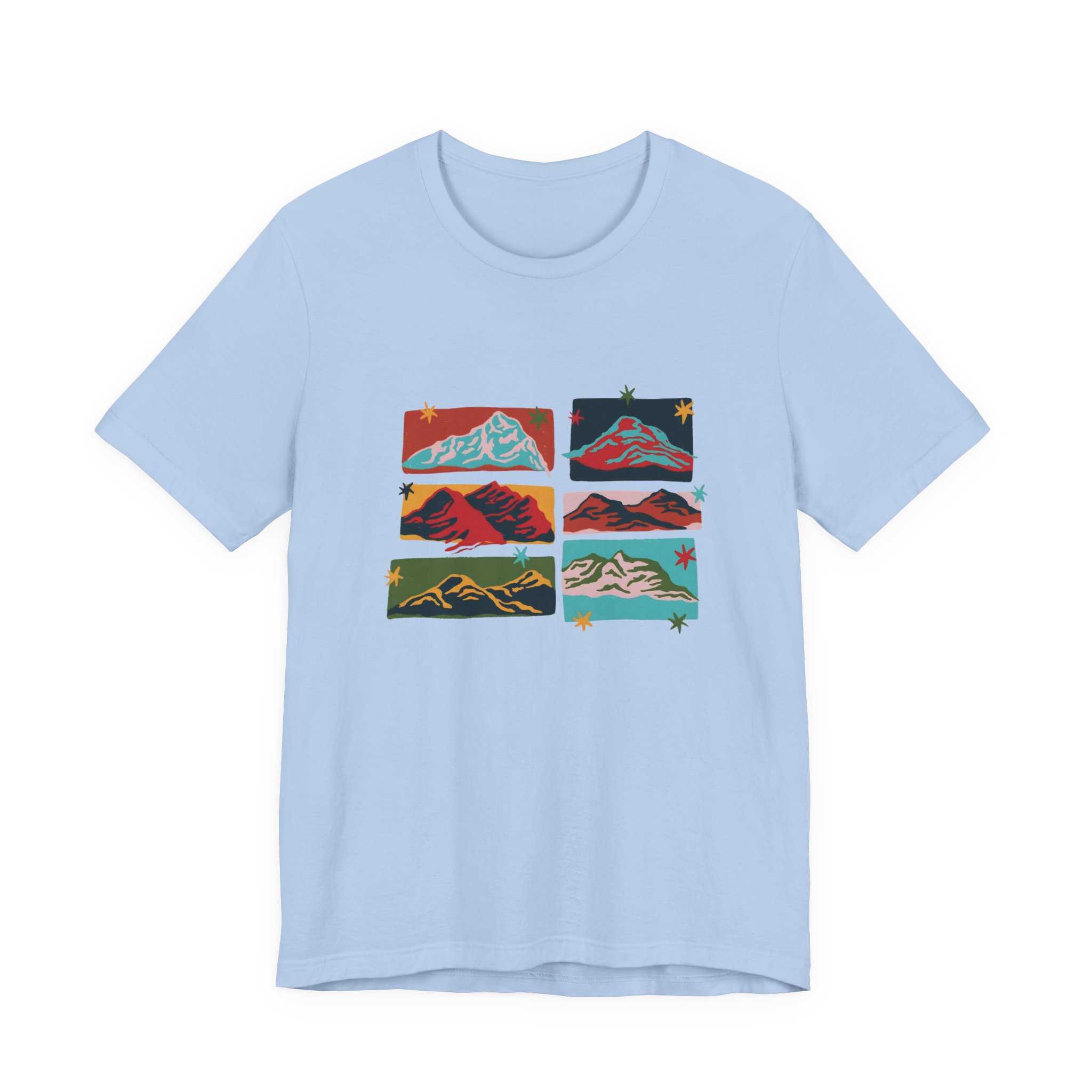 Colorful Mountain Landscape Collage T-Shirt | Bella+Canvas 3001 | MD12 - Image 9