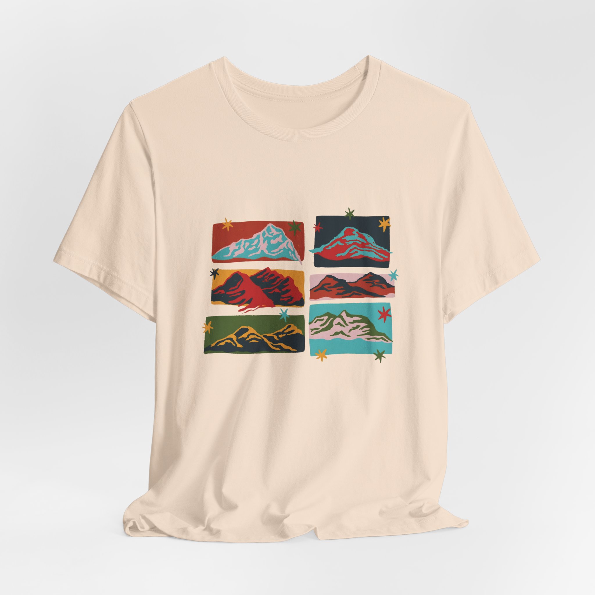 Colorful Mountain Landscape Collage T-Shirt | Bella+Canvas 3001 | MD12 - Image 16