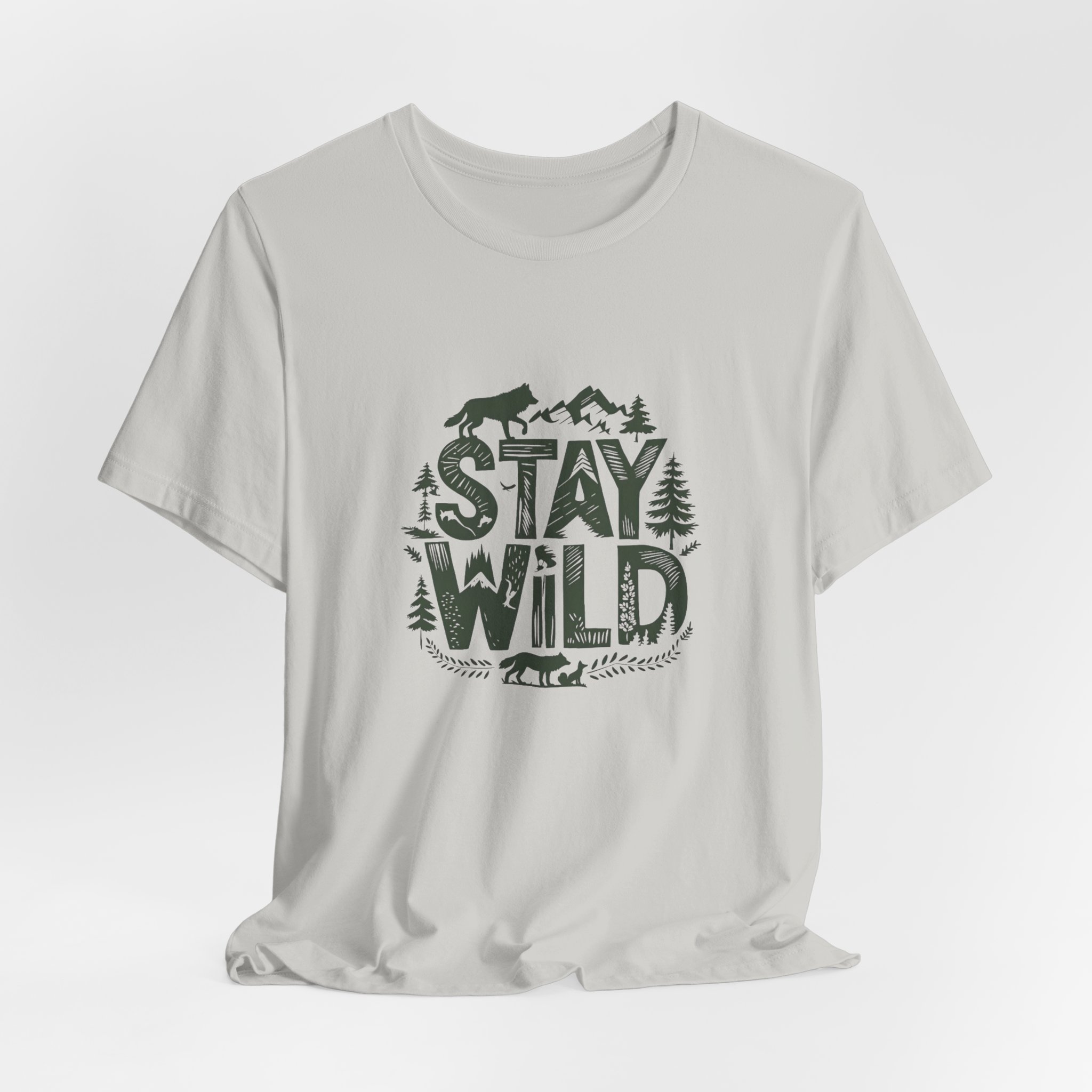 Stay Wild Woodland Graphic T-Shirt | Bella+Canvas 3001 | MD9 - Image 16