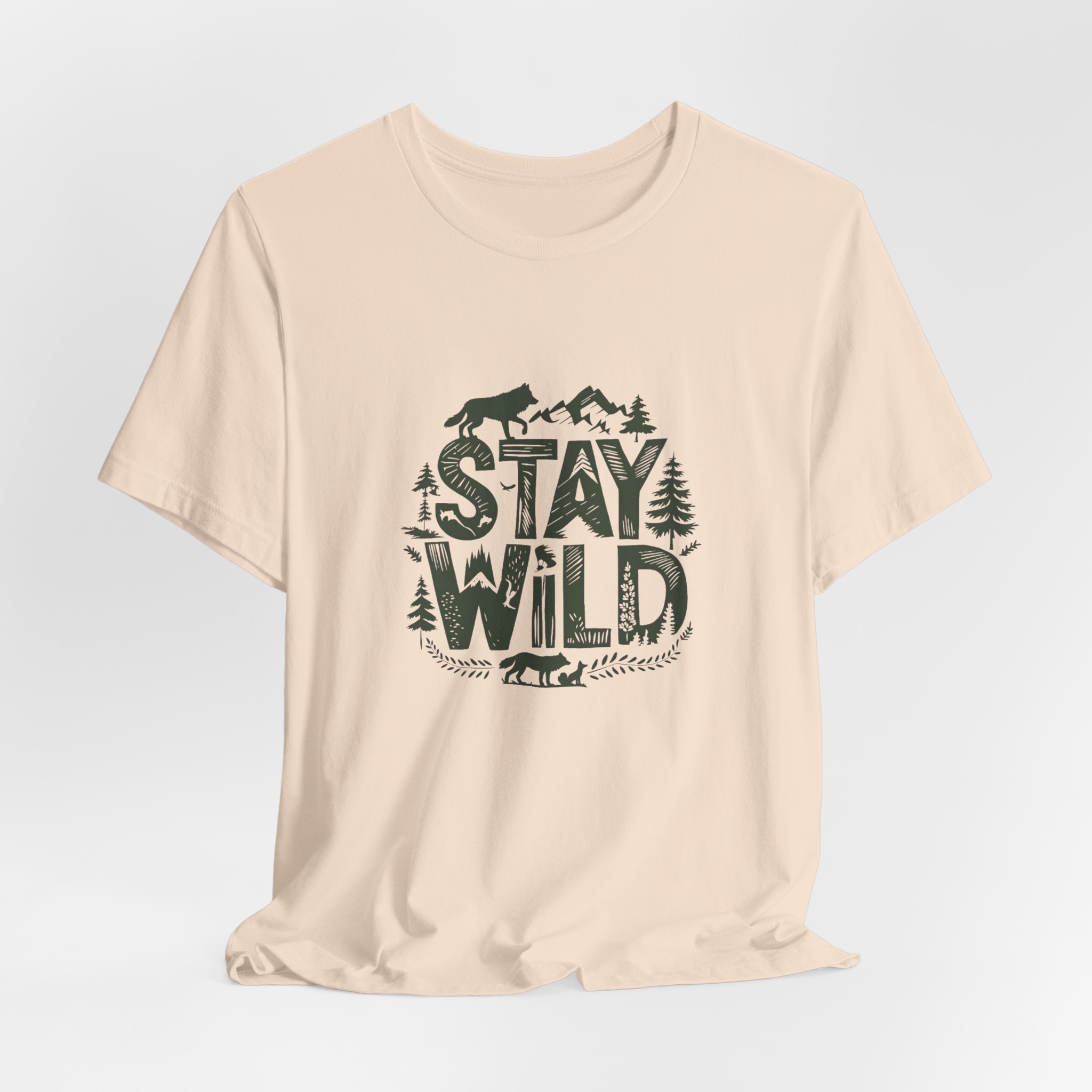 Stay Wild Woodland Graphic T-Shirt | Bella+Canvas 3001 | MD9 - Image 12