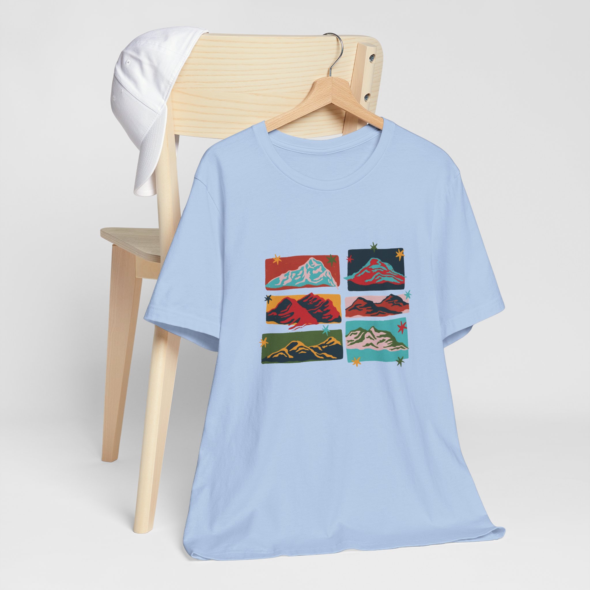 Colorful Mountain Landscape Collage T-Shirt | Bella+Canvas 3001 | MD12 - Image 11