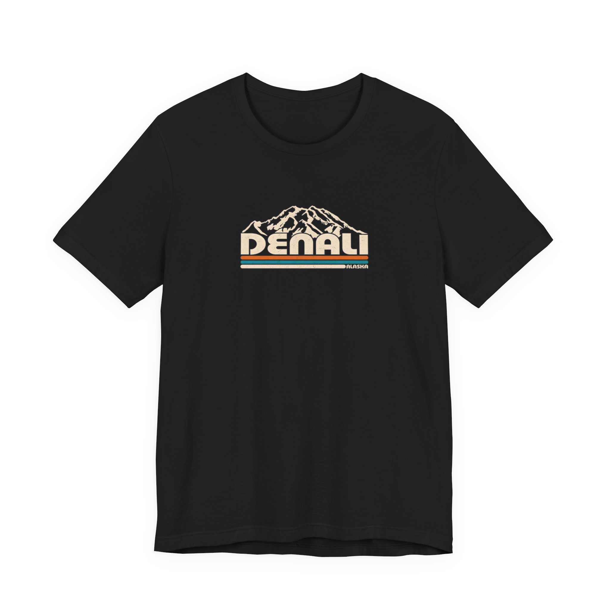 Denali Mountain Retro Stripe T-Shirt | Bella+Canvas 3001 | MD18