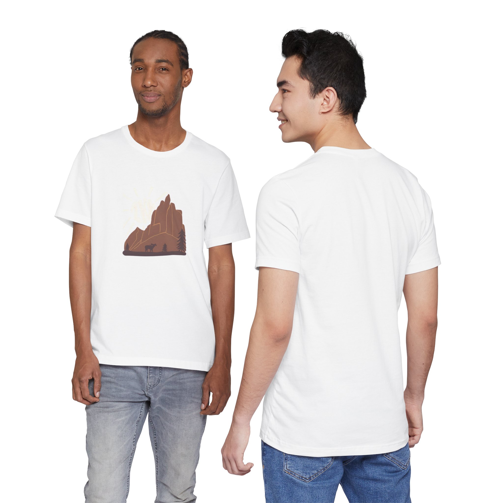 Desert Mountain Sunshine Graphic T-Shirt | Bella+Canvas 3001 | MD8 - Image 4