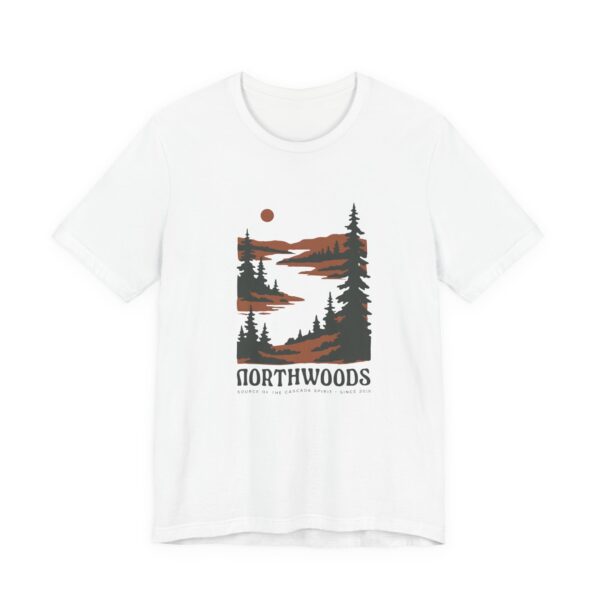 Northwoods Forest Sunset T-Shirt | Pine Tree Outdoor Graphic